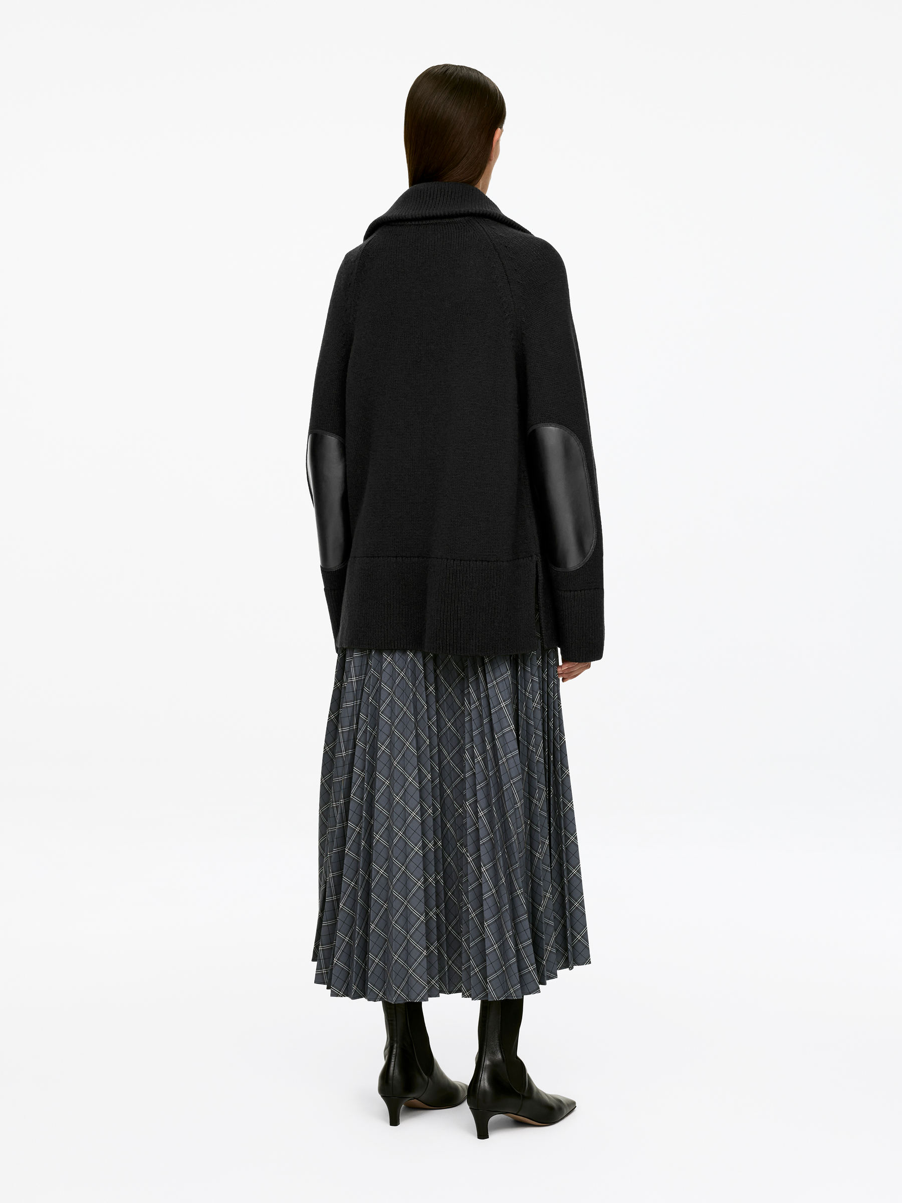 Jersey de lana y algodón con parche de piel - Negro - Corte relajado - Women - StillMedia/Lookbook - 5