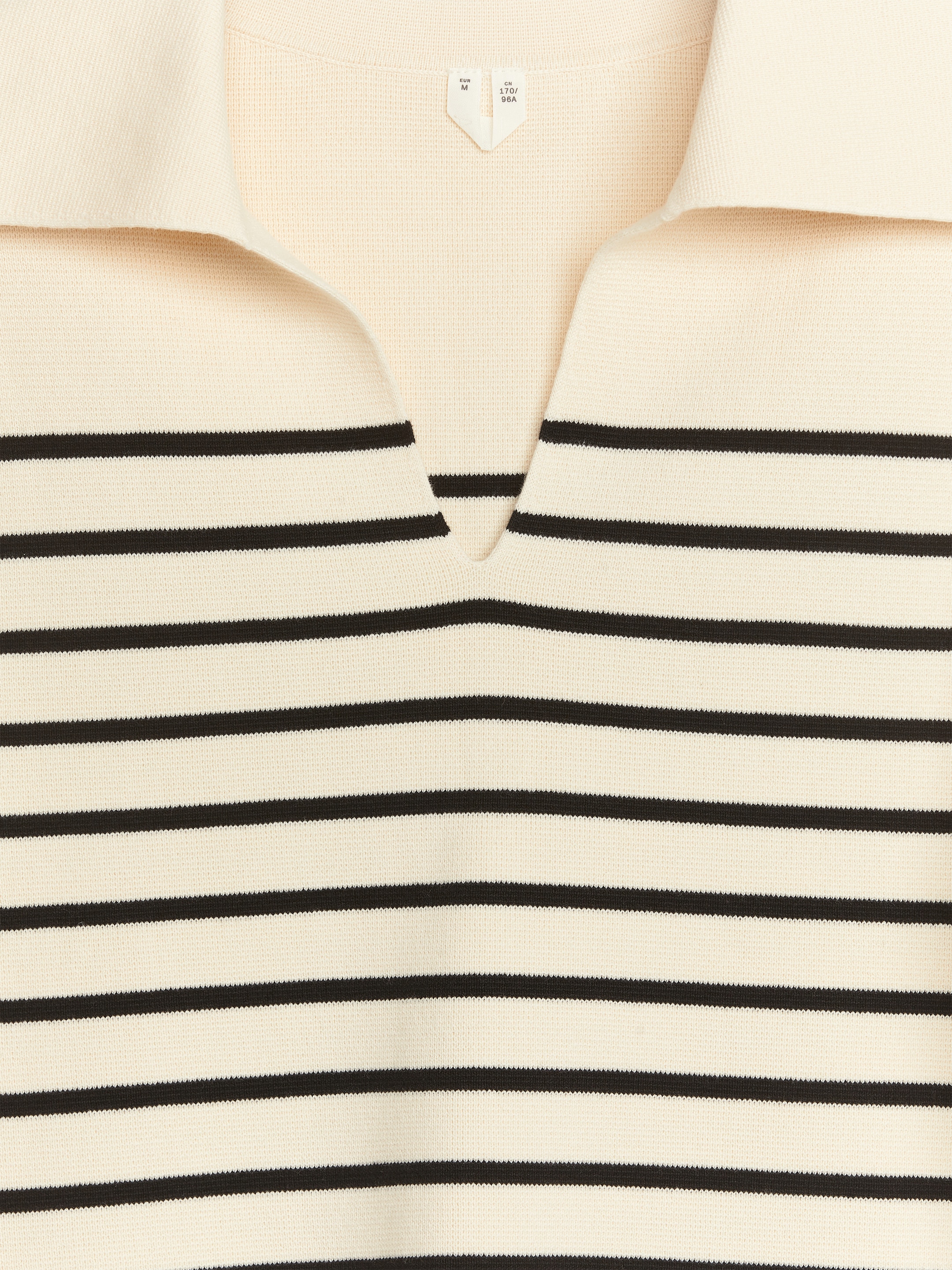 Bomullströja med krage - Off-white/svart - Regular fit - Women - StillMedia/DescriptiveDetail - 1