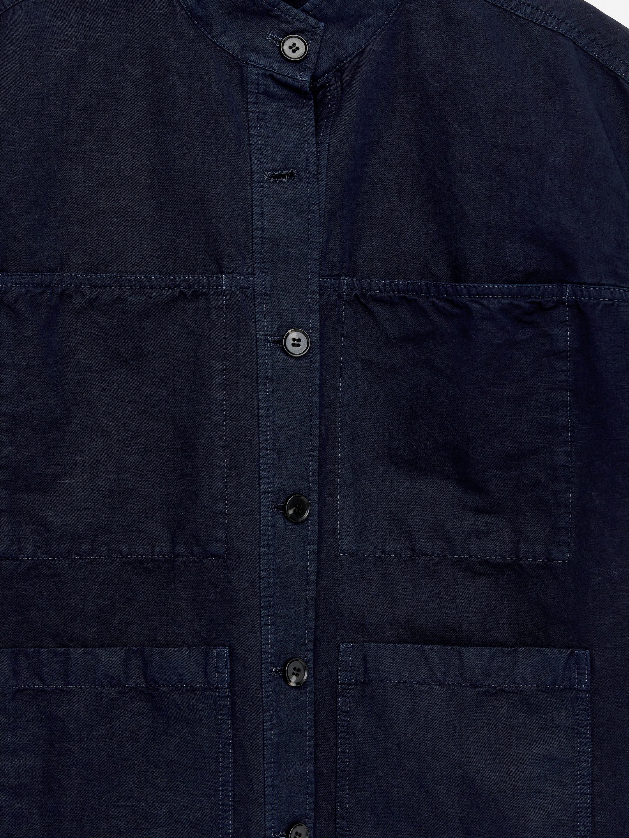 Cotton-Linen Overshirt - Dark Blue - Regular fit - Women - StillMedia/DescriptiveDetail - 1