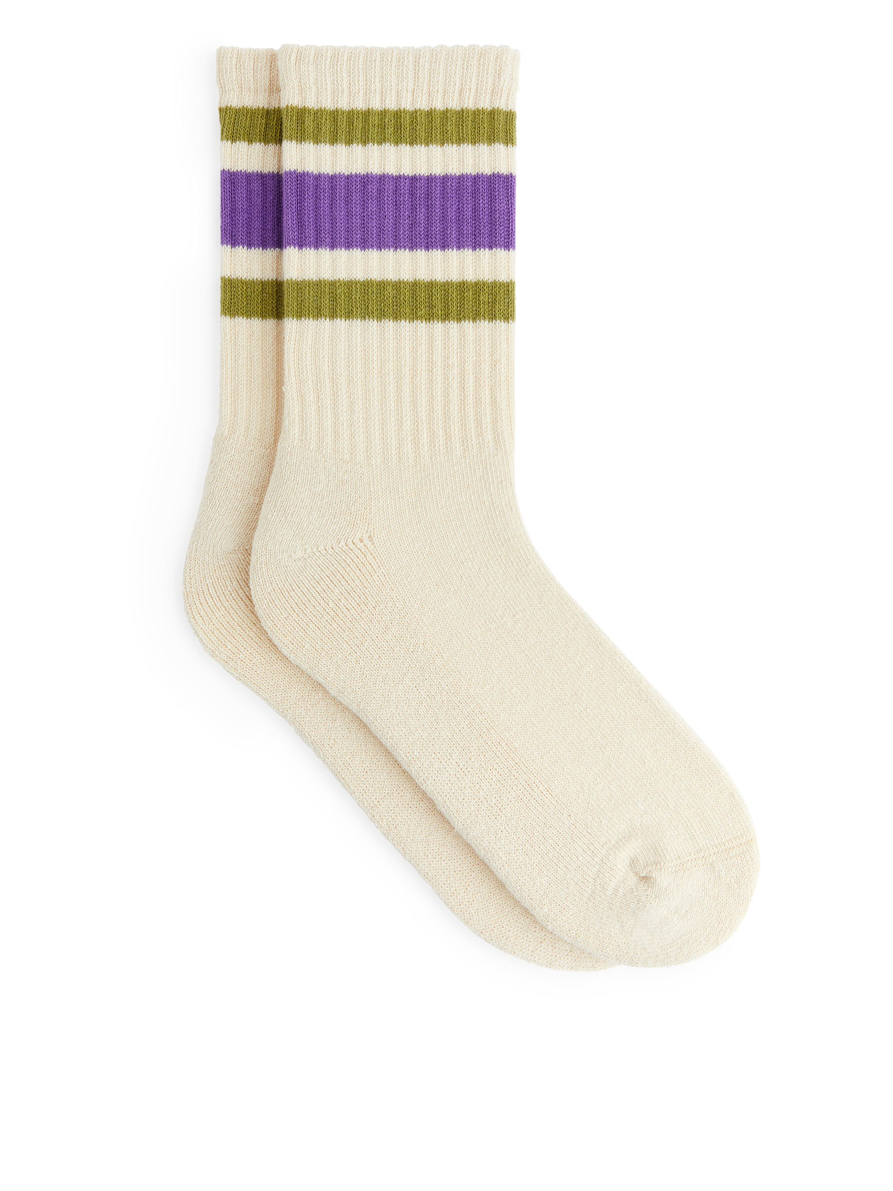 Sportliche Baumwollsocken - Weiß/Flieder/Grün - Damen - StillMedia/DescriptiveStillLife - 1