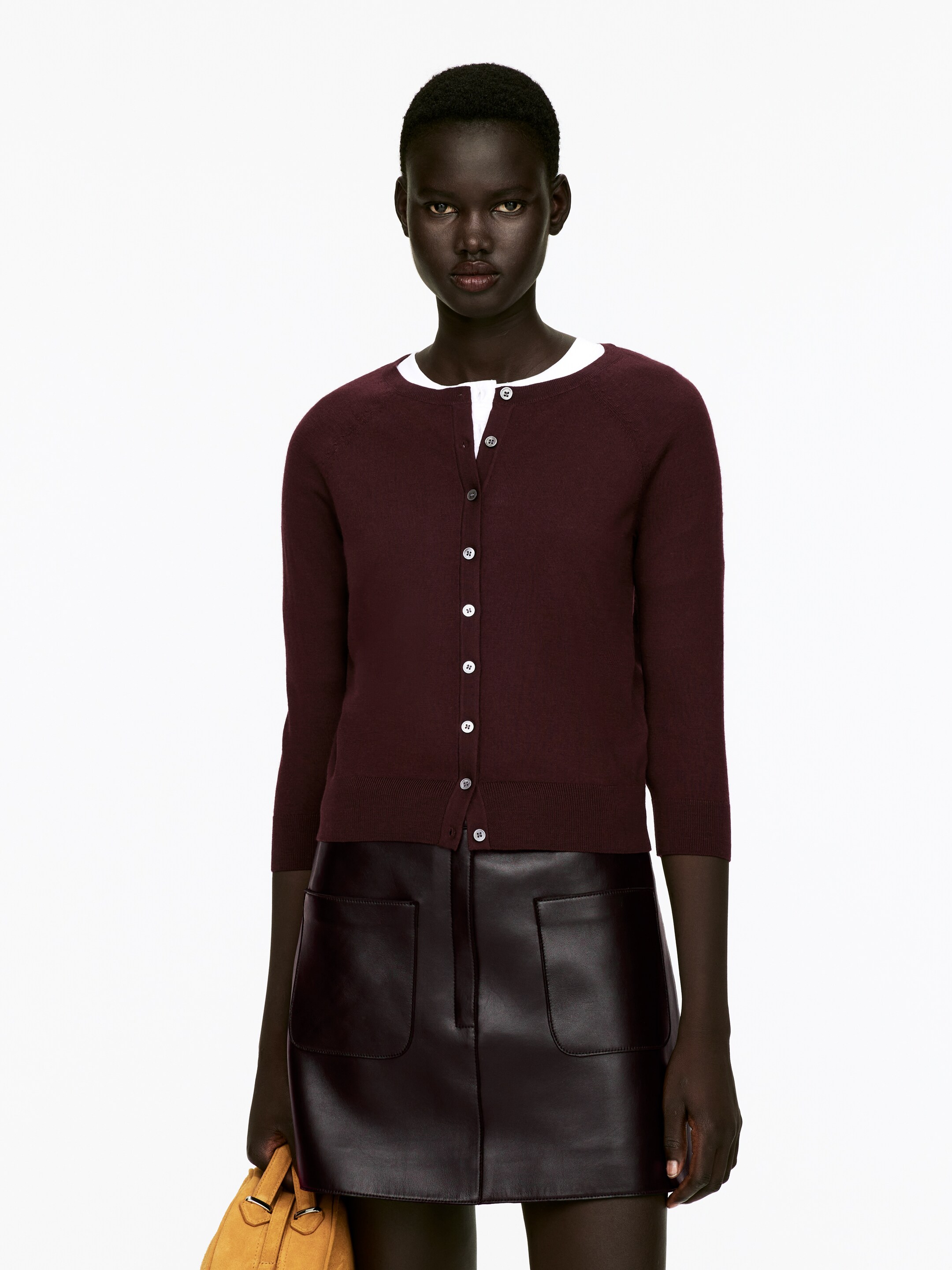 Vis større bilde: Cardigan i merinoull - Burgunder - DAME | H&M NO 1