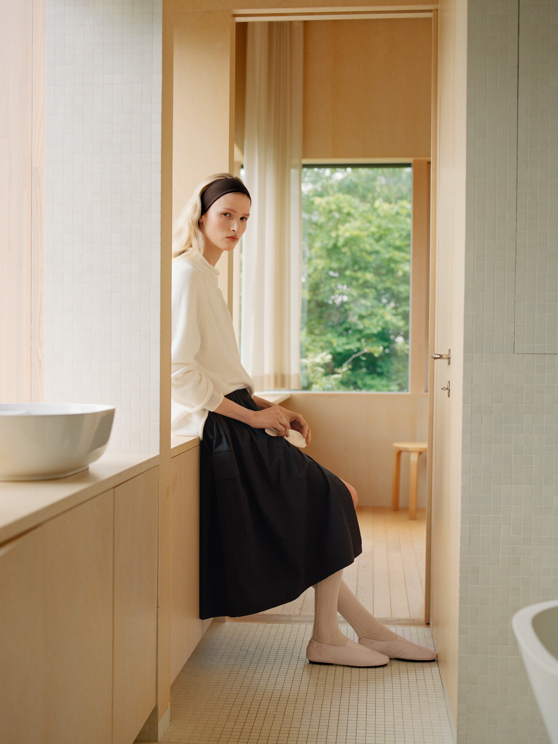 Bomullströja med rullade kanter - Vit - Loose fit - Women - StillMedia/Environmental - 1