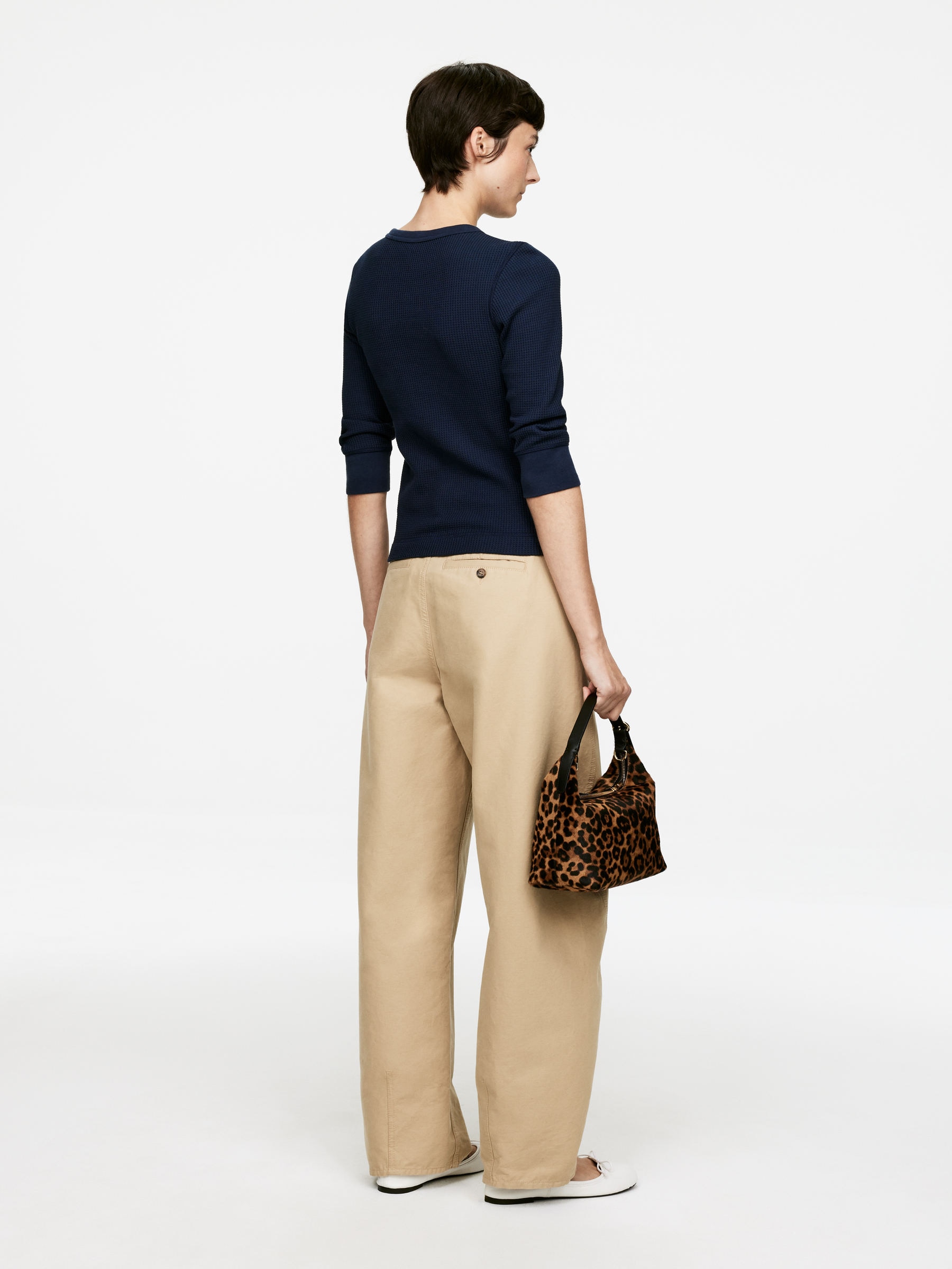 Waffle Jersey Top - Dark Blue - Slim fit - Women - StillMedia/Lookbook - 4