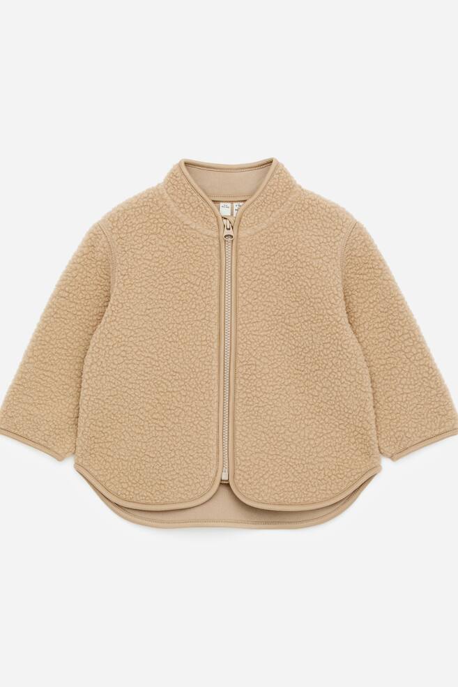 Fleece Jacket - Beige/Bright Green - 1