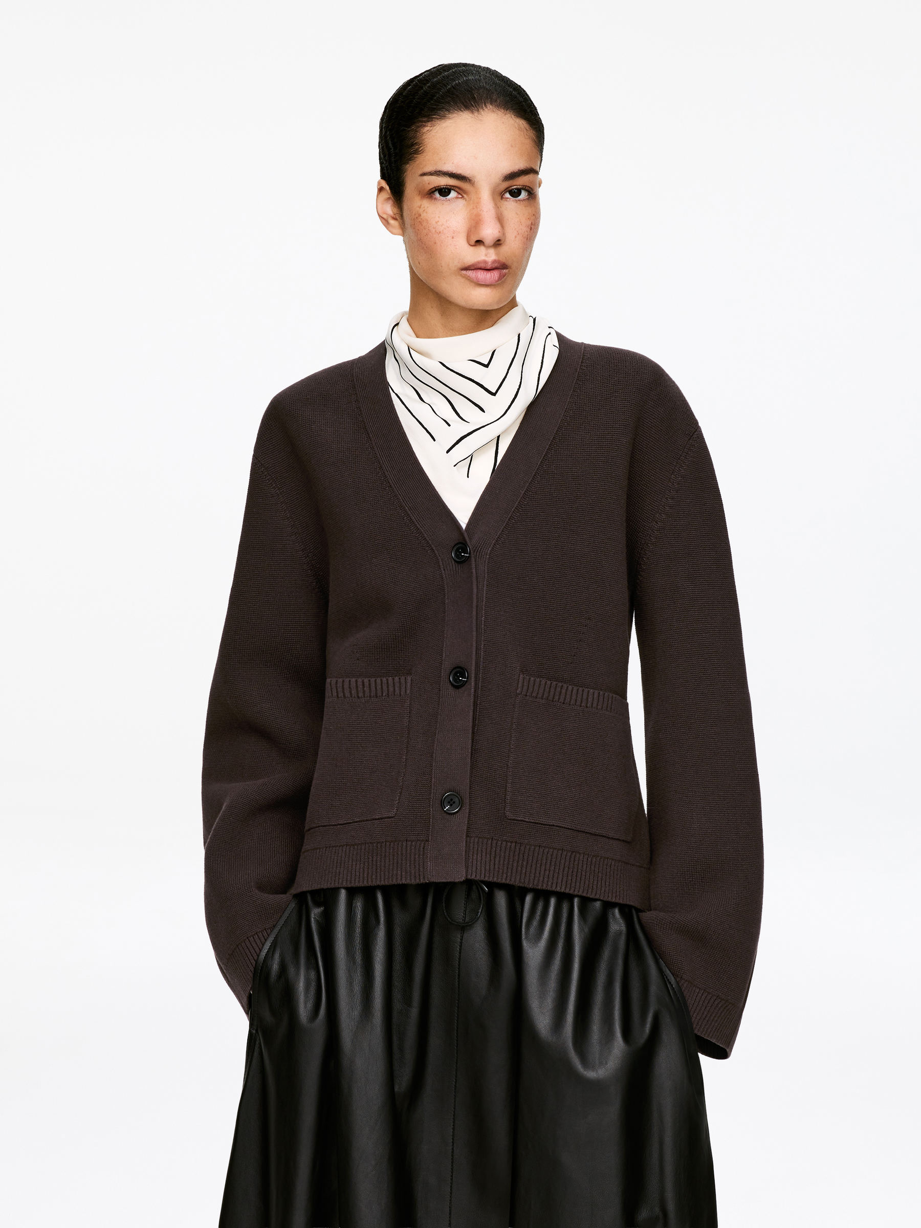 Kofta i bomull-#3F3838-18068