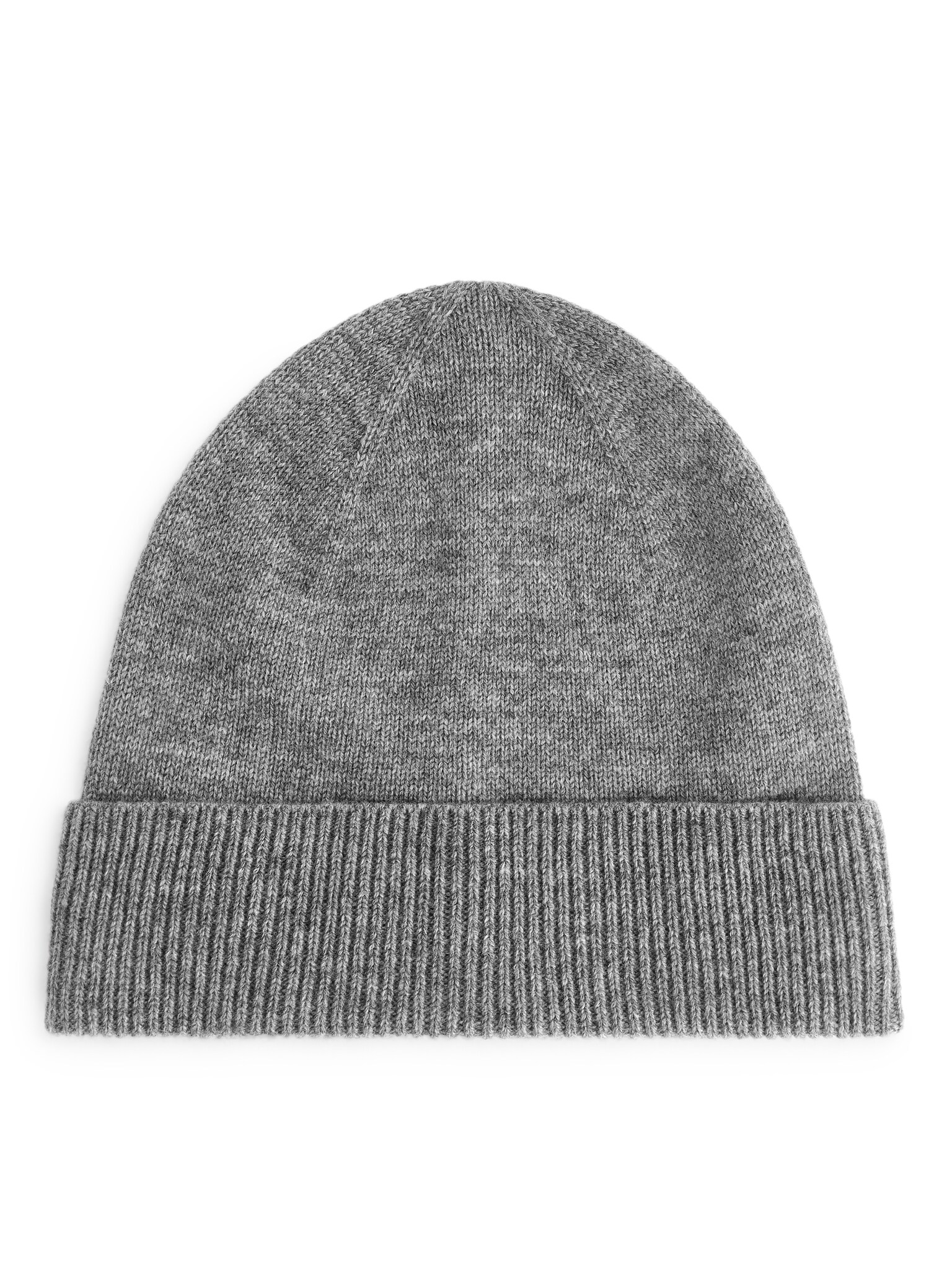 Beanie aus Merinowolle - Graumeliert/Rosa meliert