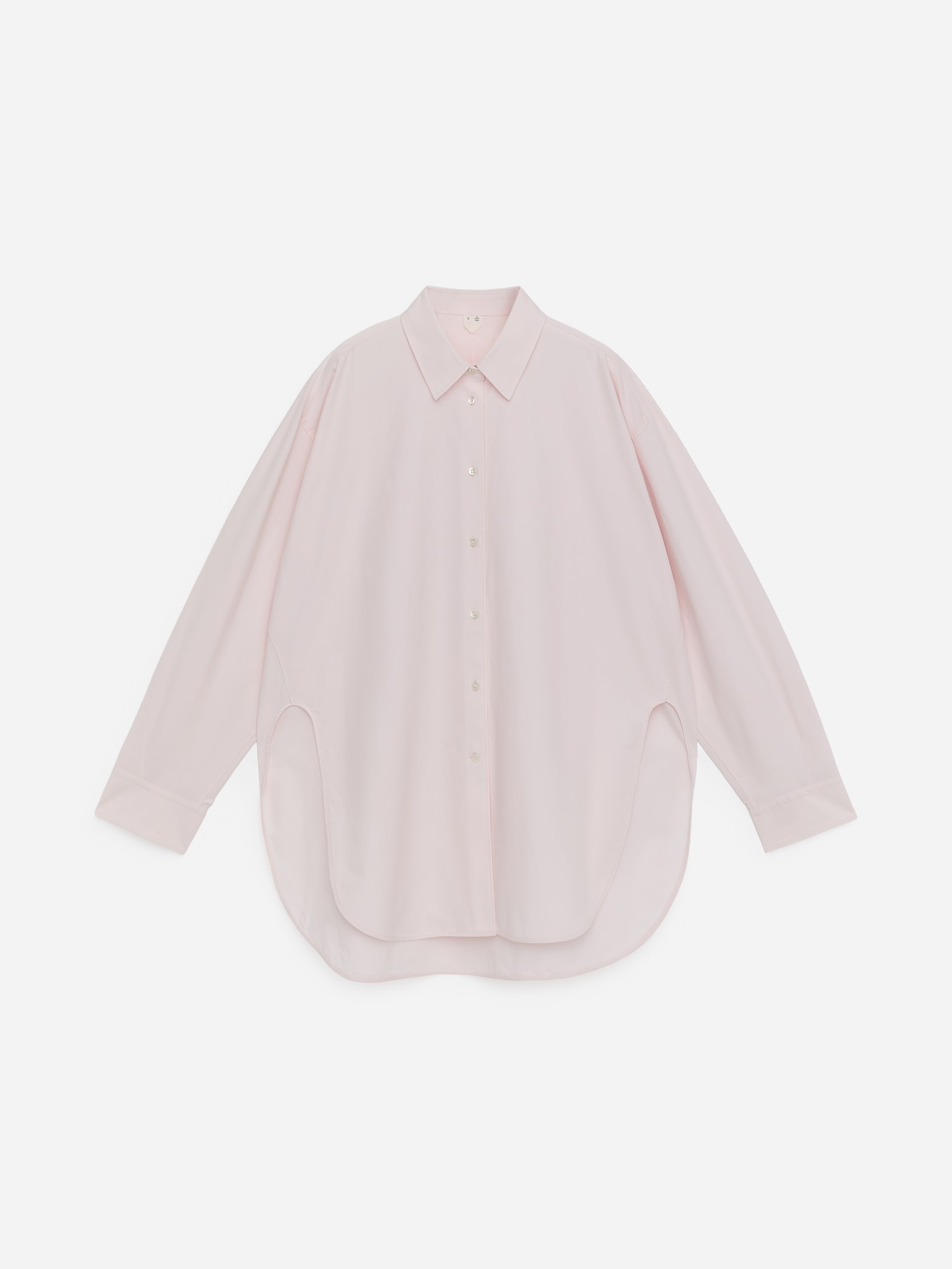Camicia con spacchi dalle linee curve - Rosa chiaro