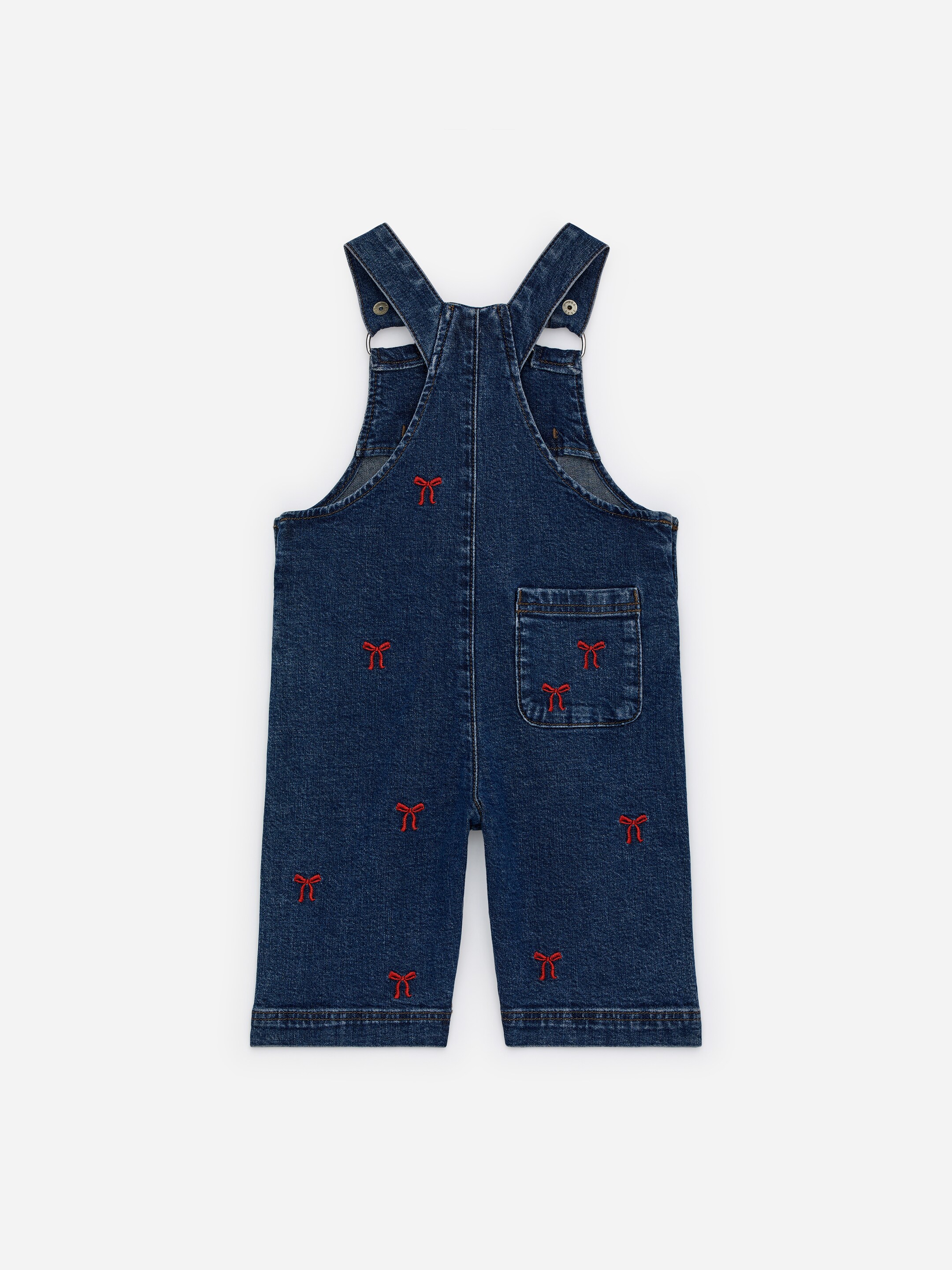 Agrandir l'image: Salopette en denim brodée - Bleu foncé/Nœuds - ENFANT | H&M FR 3