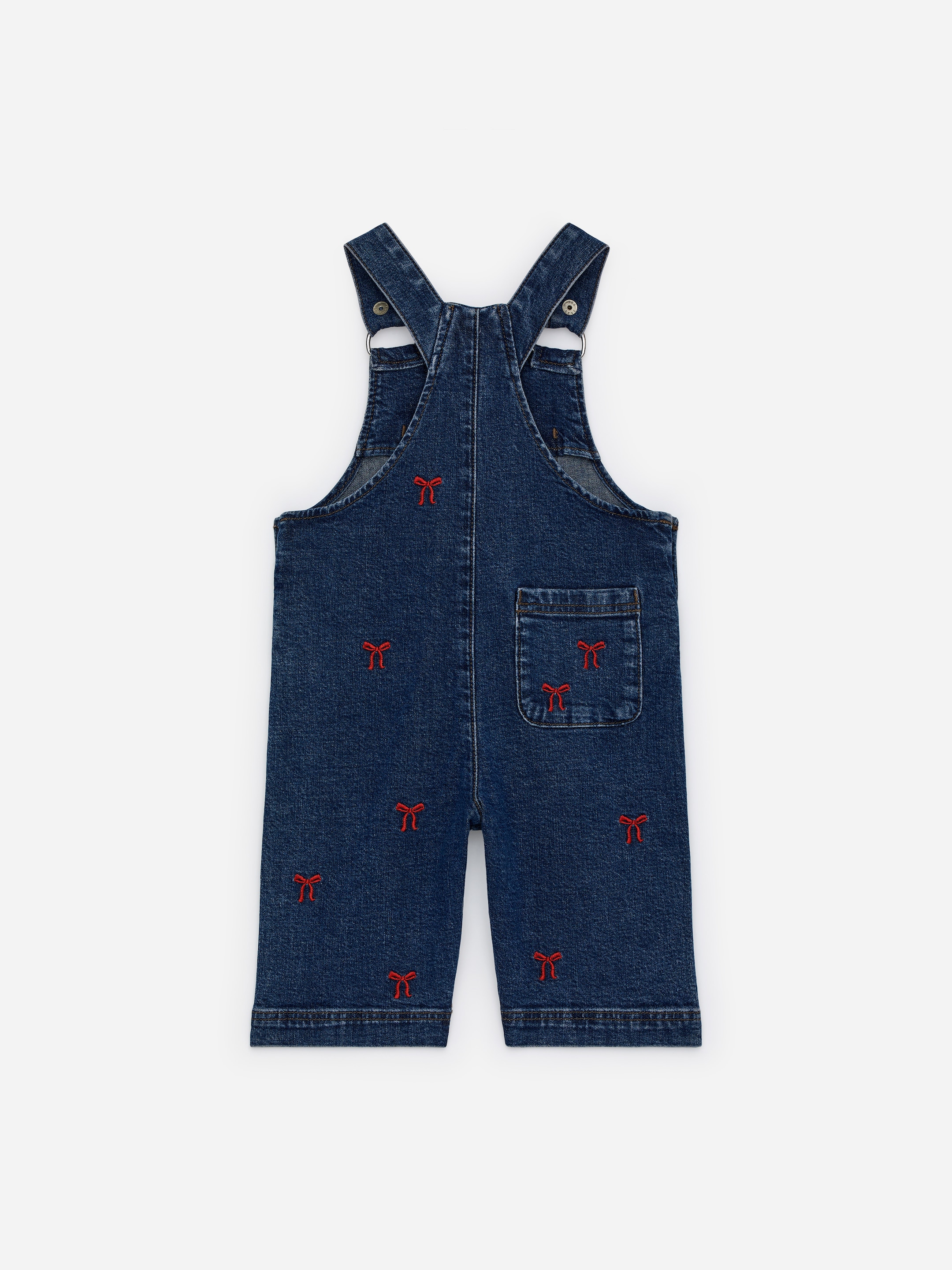 Salopette in denim con ricami - Blu scuro/Fiocchi - Children - StillMedia/DescriptiveStillLife - 2
