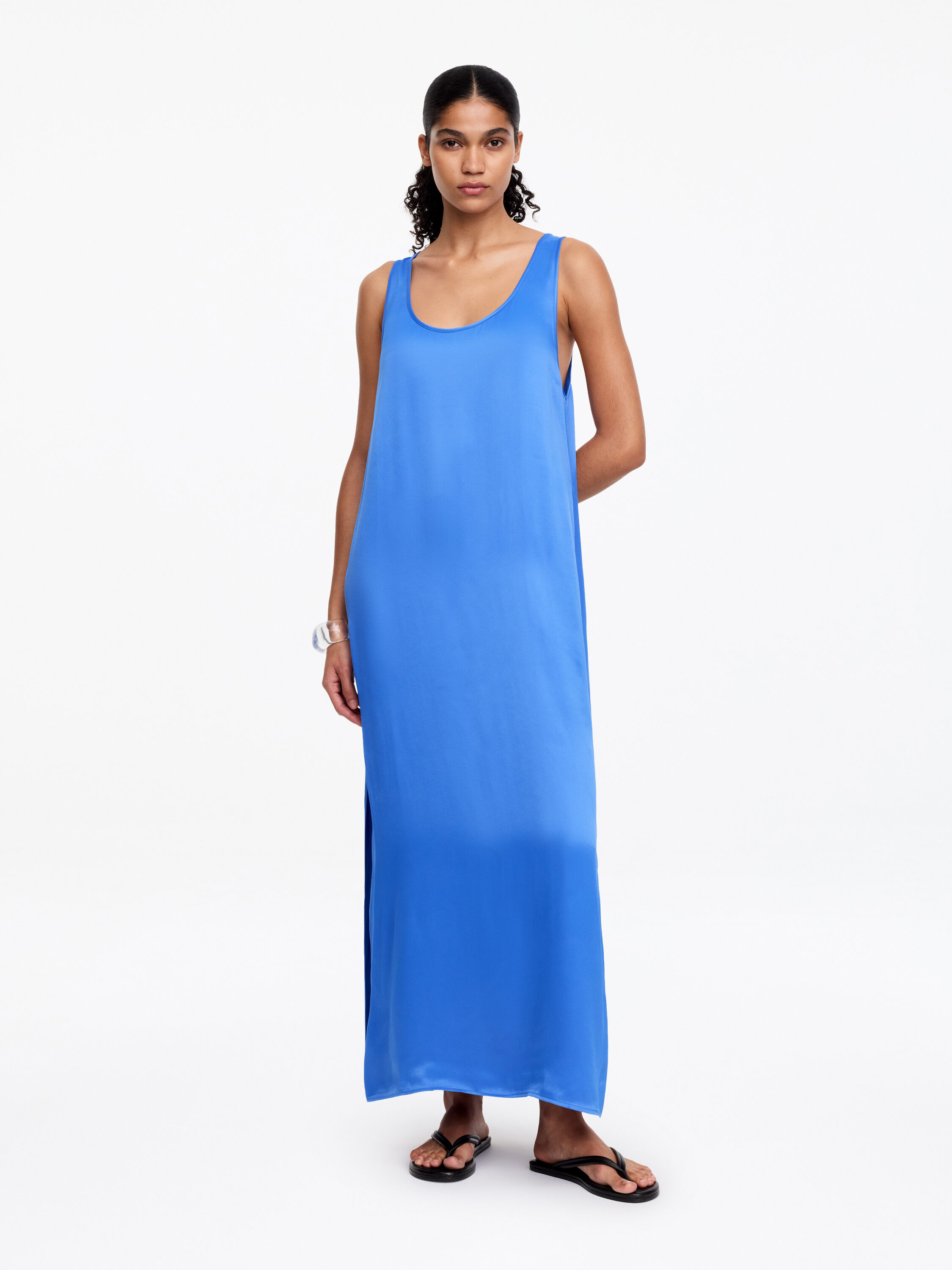 Sleeveless Satin Dress