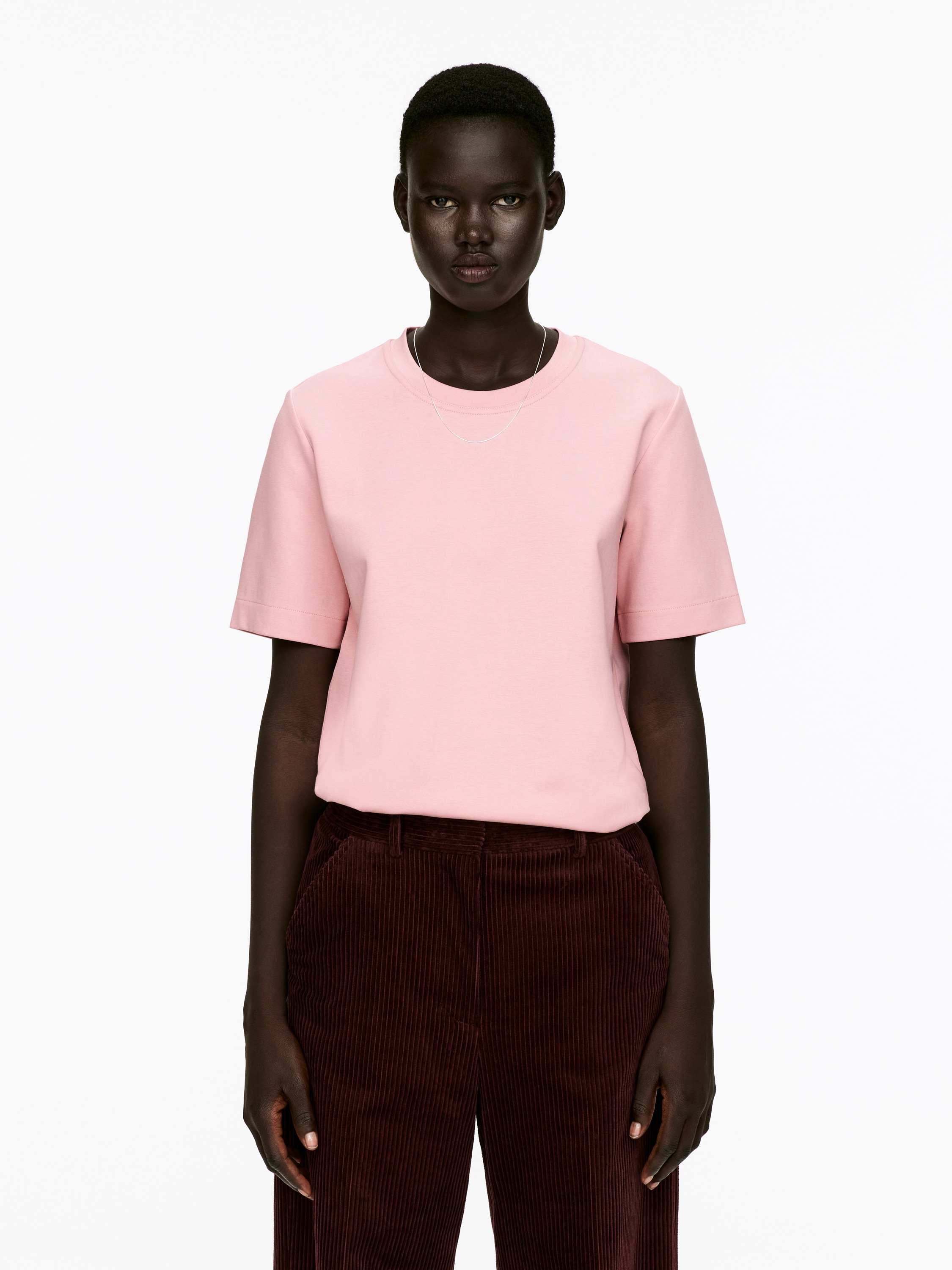 PEARL Heavyweight T-Shirt - Roze/Bordeauxrood/Wit/Taupe/Grey Melange/Zwart/Dark Blue/Donkerbruin/Light Blue/Dark Brown