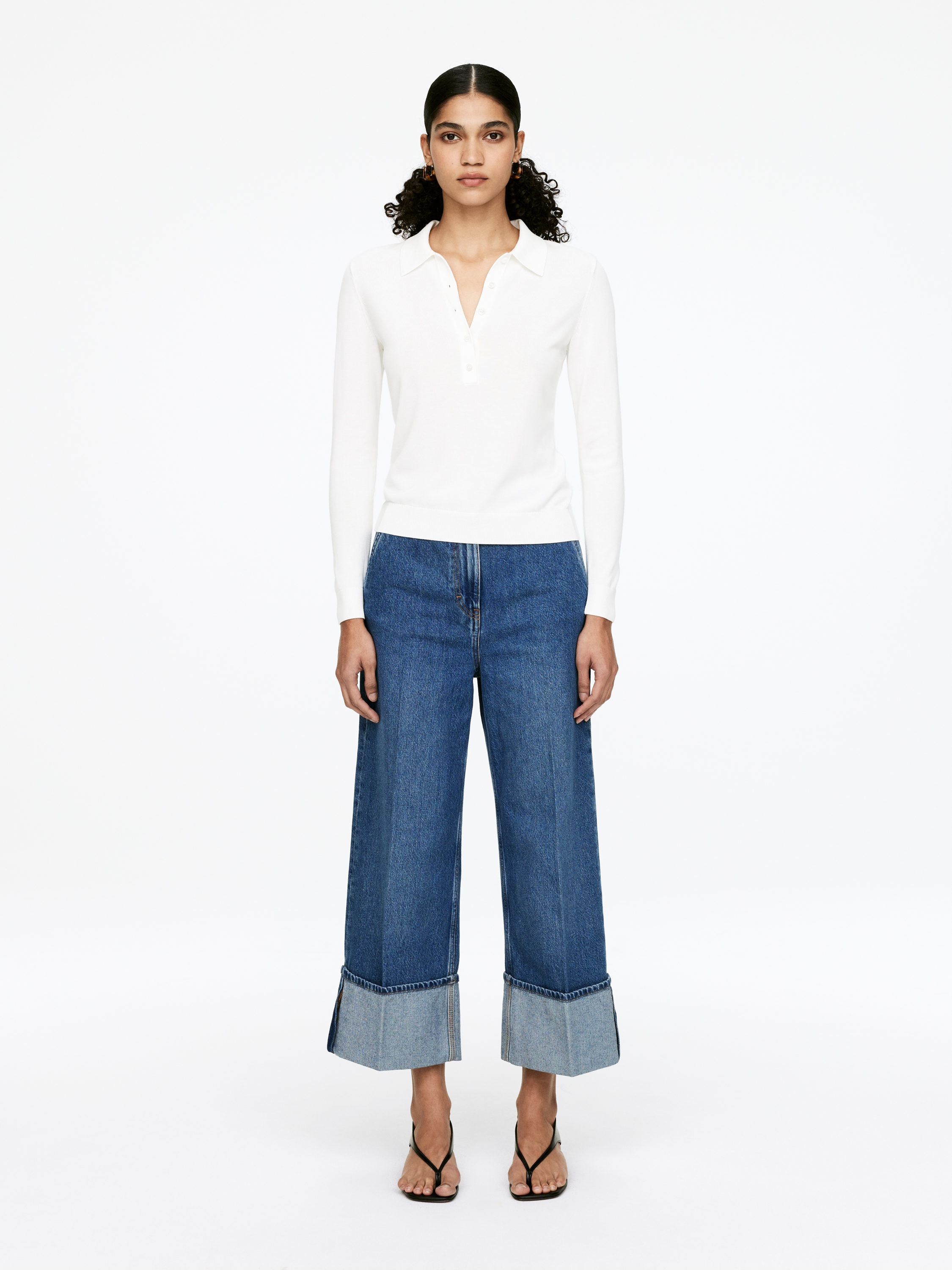 Wide Turn-Up Jeans-#5F6475-16126