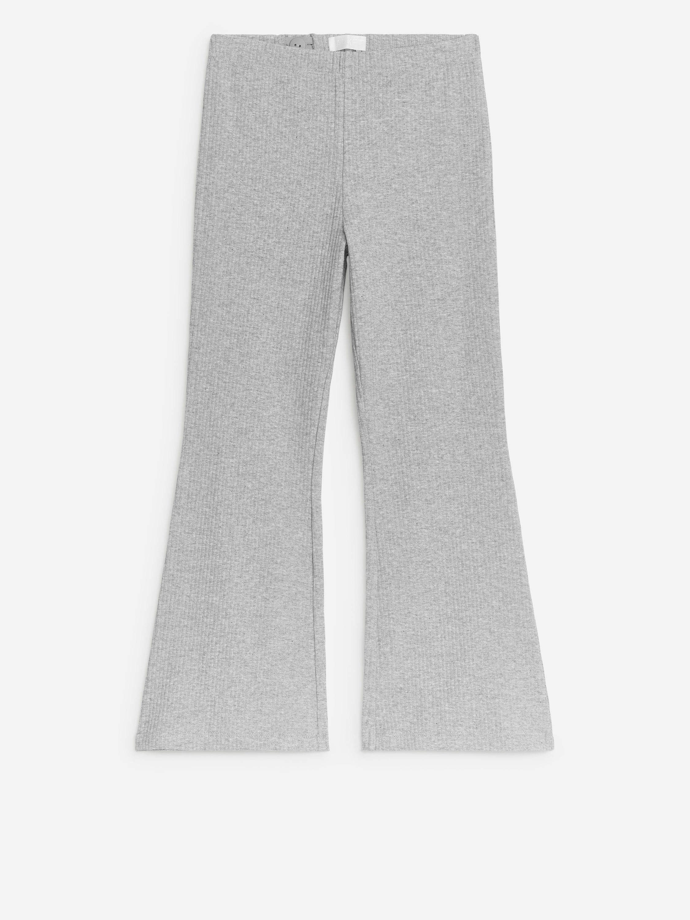 Flared Rib Leggings-Grey-11967