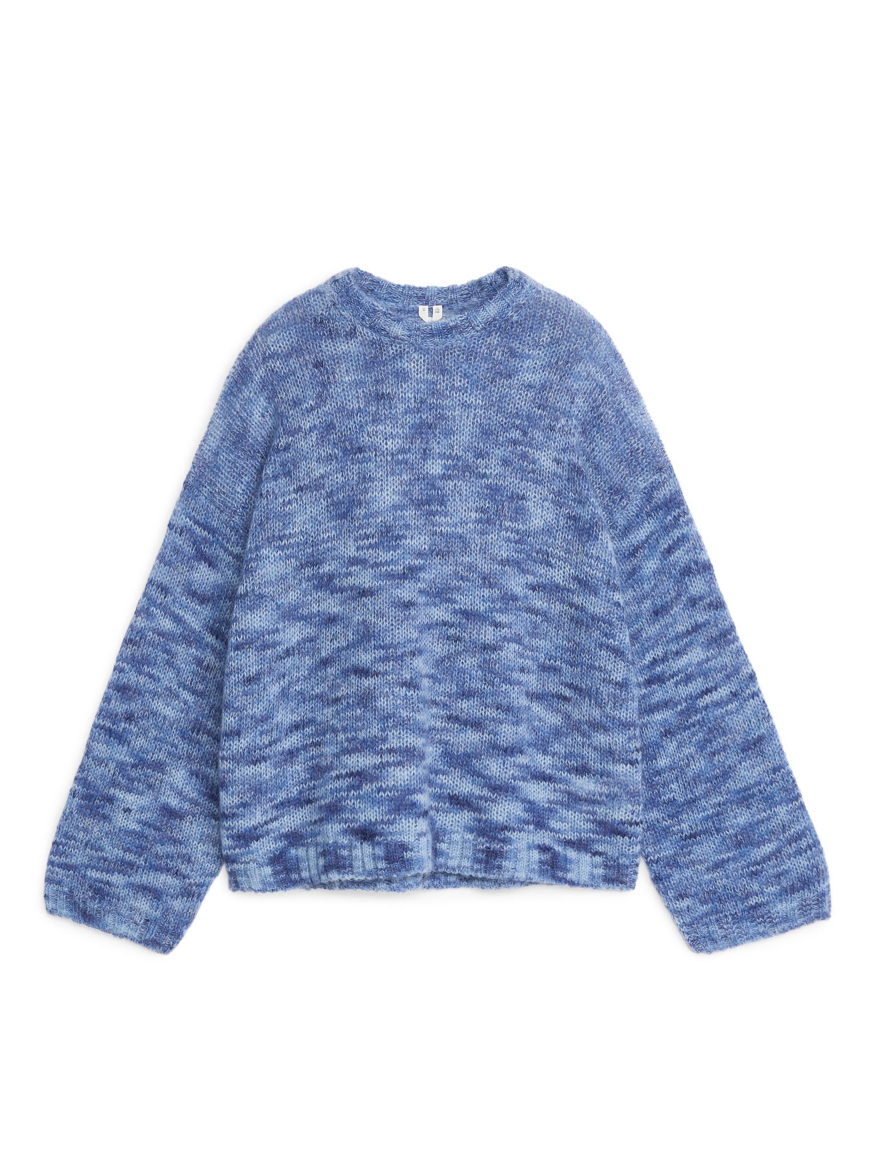 トップス ARKET Merino Polo Jumper Mohair-Wool Blend Jumper – Blue Melange – Women – ARKET NO