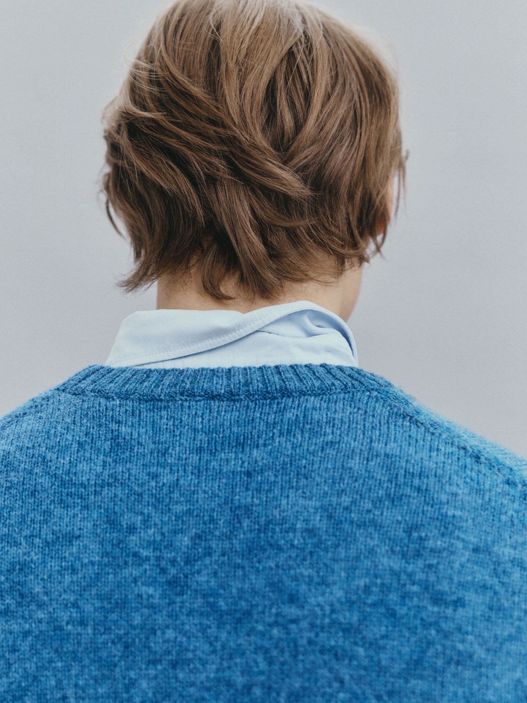 Ulltröja med rund halsringning - Blåmelerad - Regular fit - Men - StillMedia/Environmental - 1