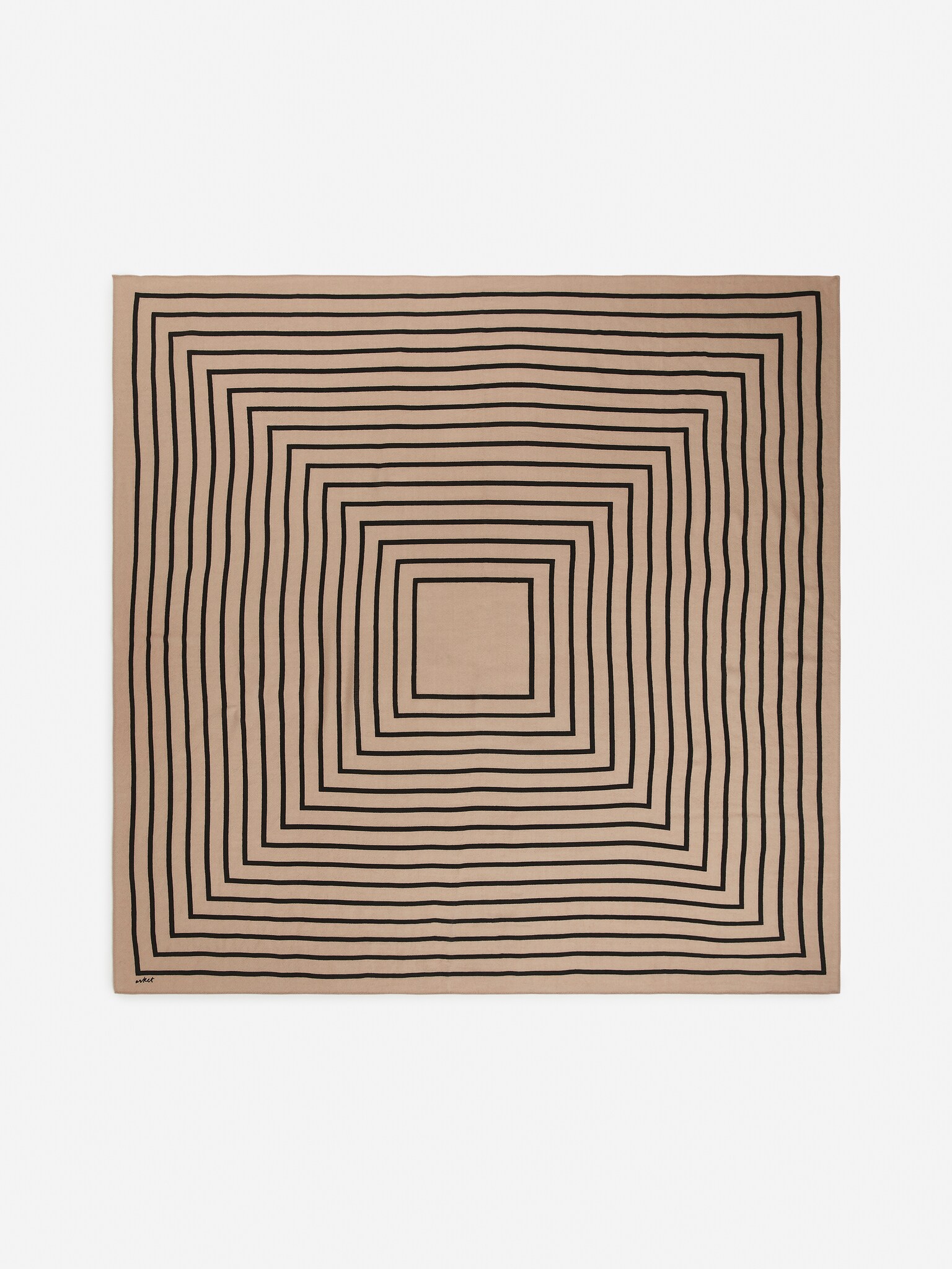 Bedrucktes Tuch - Beige/Schwarz
