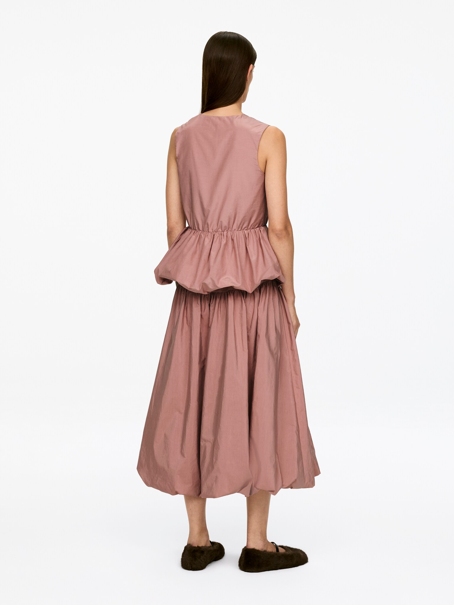 Top de tafetán peplum - Rosa/Negro - 4