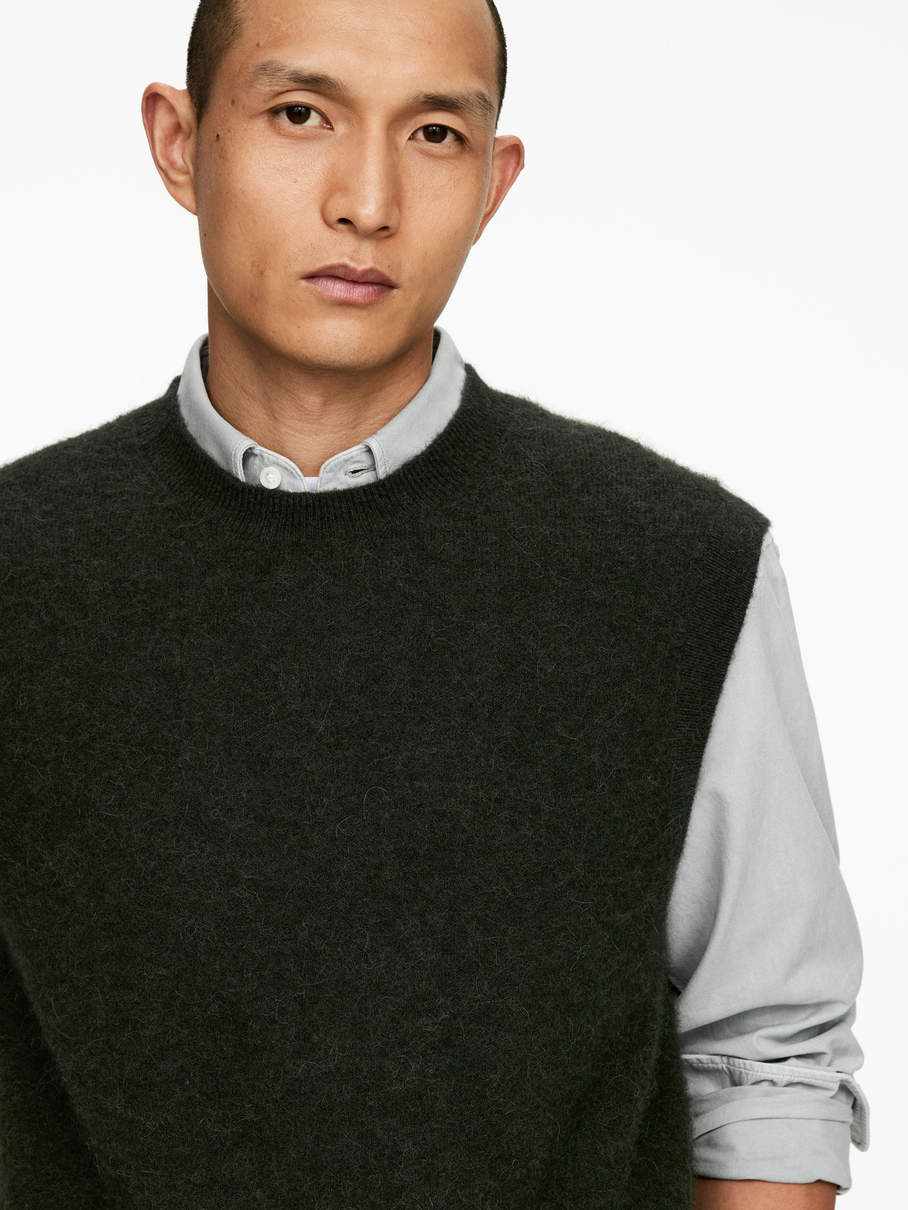 Gilet en mélange de laine et d'alpaga - Vert foncé - Regular fit - Homme - StillMedia/Lookbook - 6