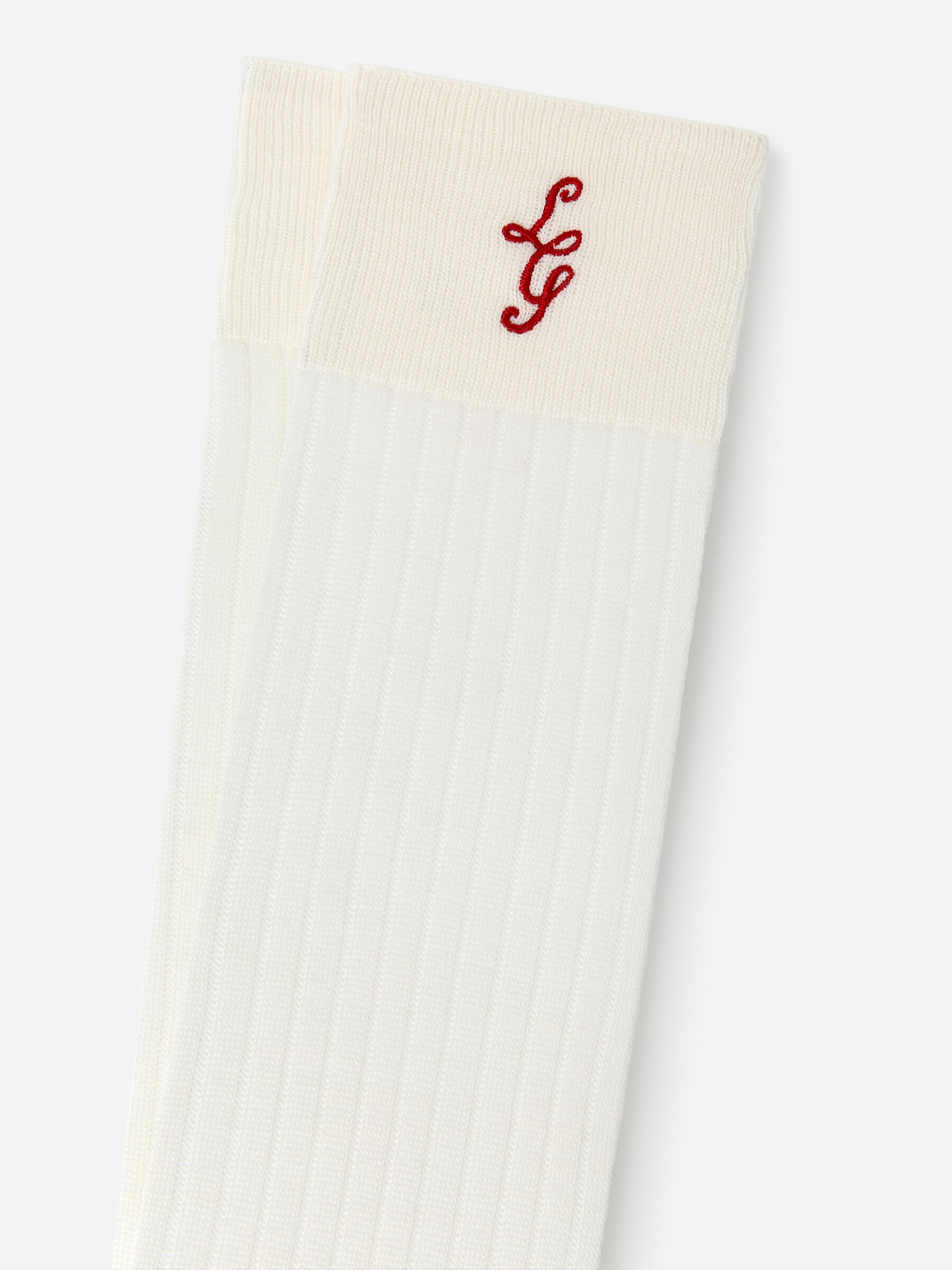 ARKET and Laila Gohar Monogram Knee Socks - Off-White - Women - StillMedia/DescriptiveDetail - 1