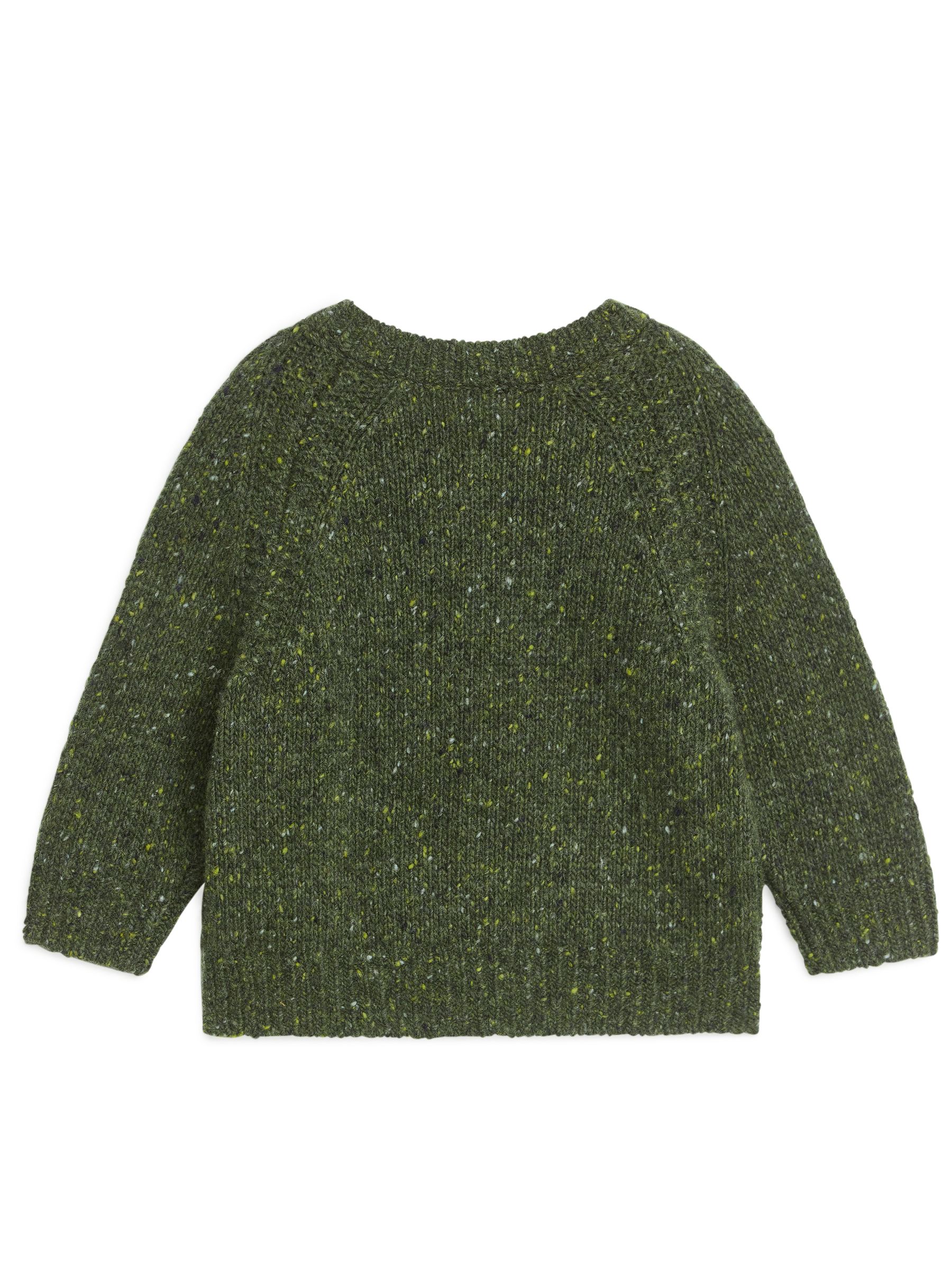 Cardigan in misto lana con screziature - Verde/Screziature - Regular fit - Children - StillMedia/DescriptiveStillLife - 1