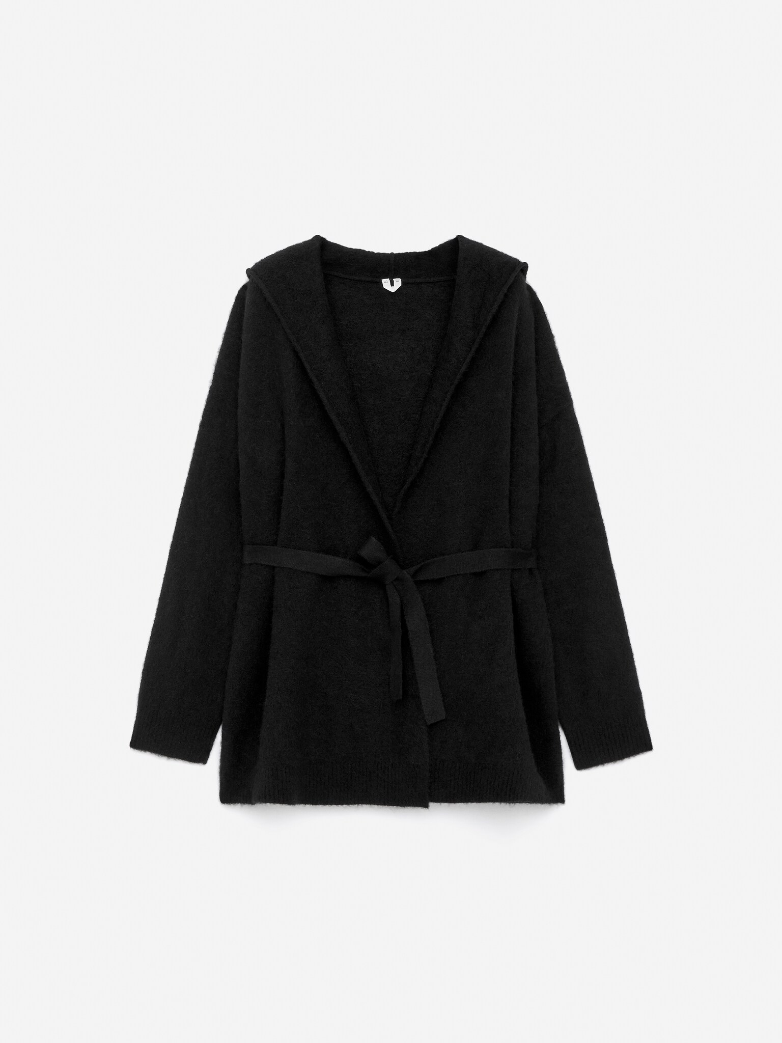 Cardigan en mélange de laine et d'alpaga - Noir/gris - 1