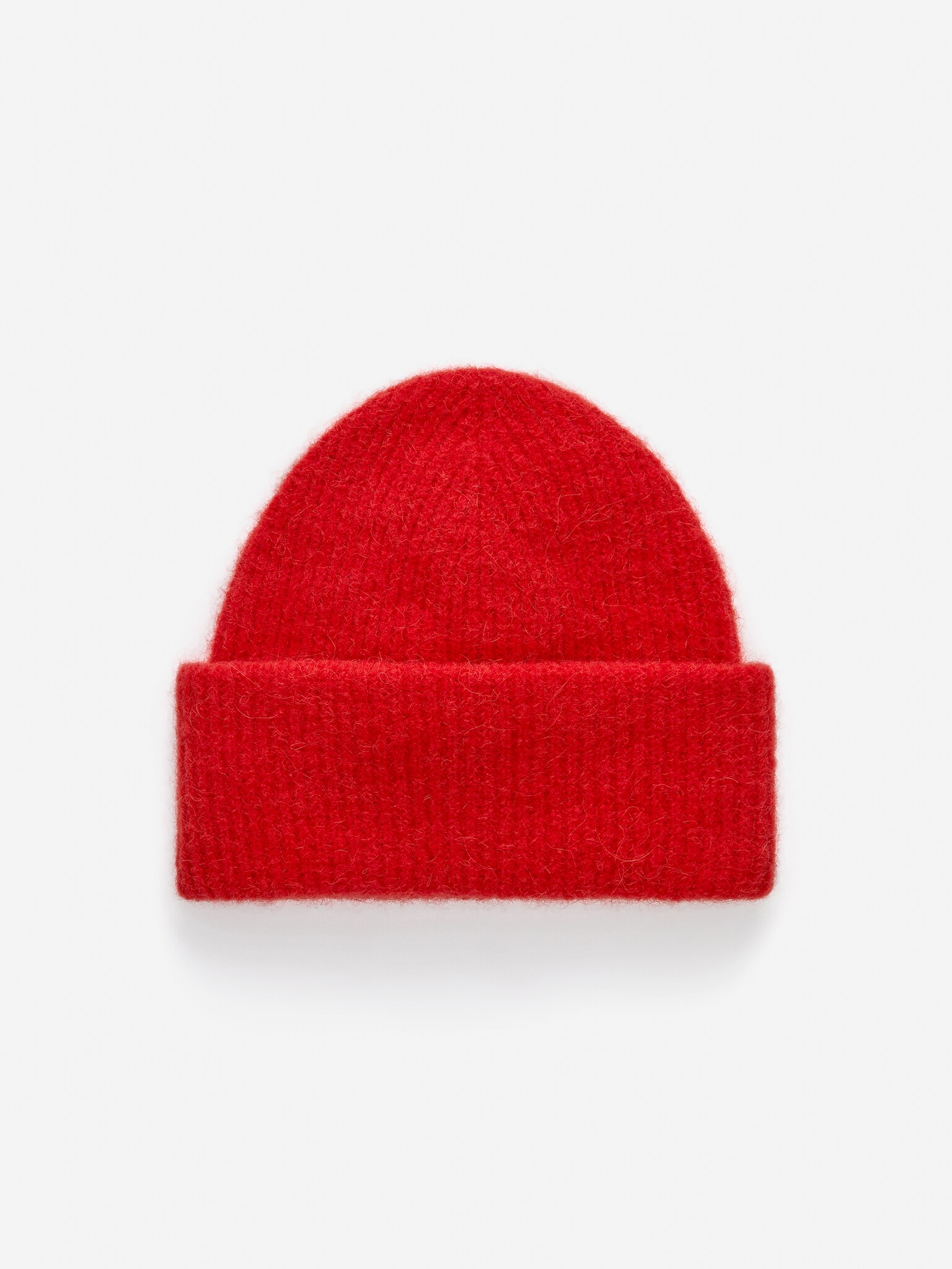 Bonnet en mélange d'alpaga et de laine mérinos - Rouge/Noir/Beige/Gris foncé - 2