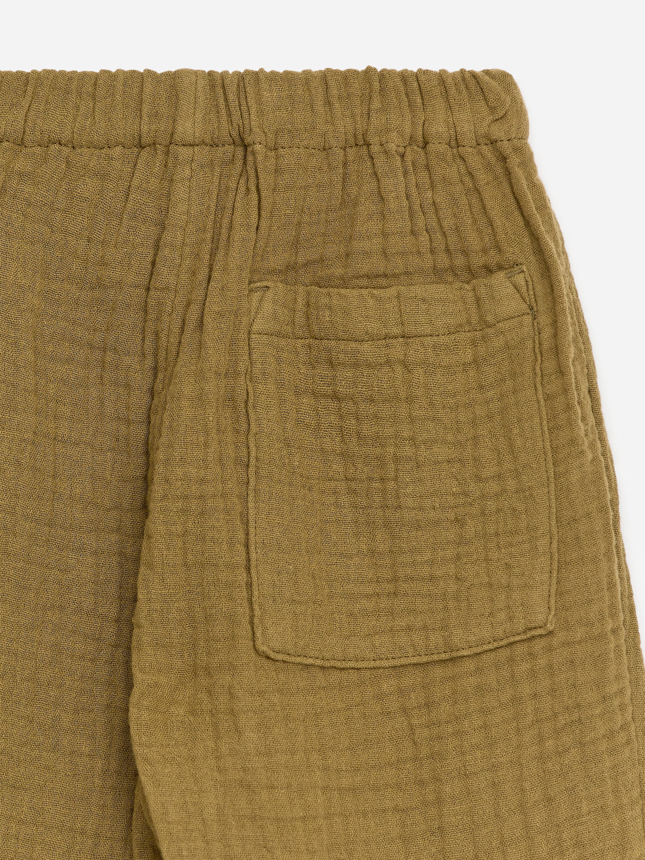 Spodnie z bawełnianego muślinu - Zielony khaki - Luźny fason - Children - StillMedia/DescriptiveDetail - 3