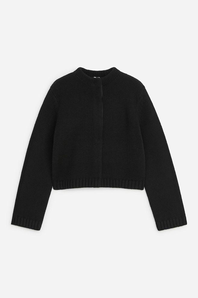 Kofta i ull - Svart/Beige - 1