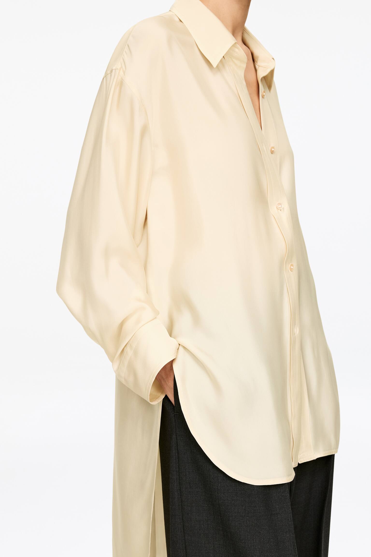 Cămașă cu poale lungi - Bej - 3