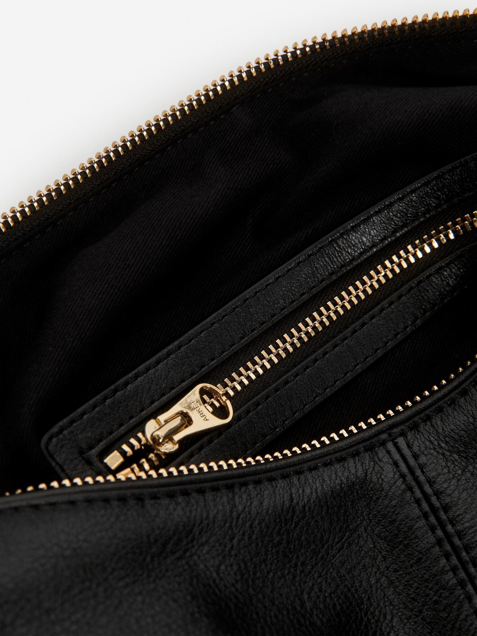 Kožená bucket bag - Black - 4