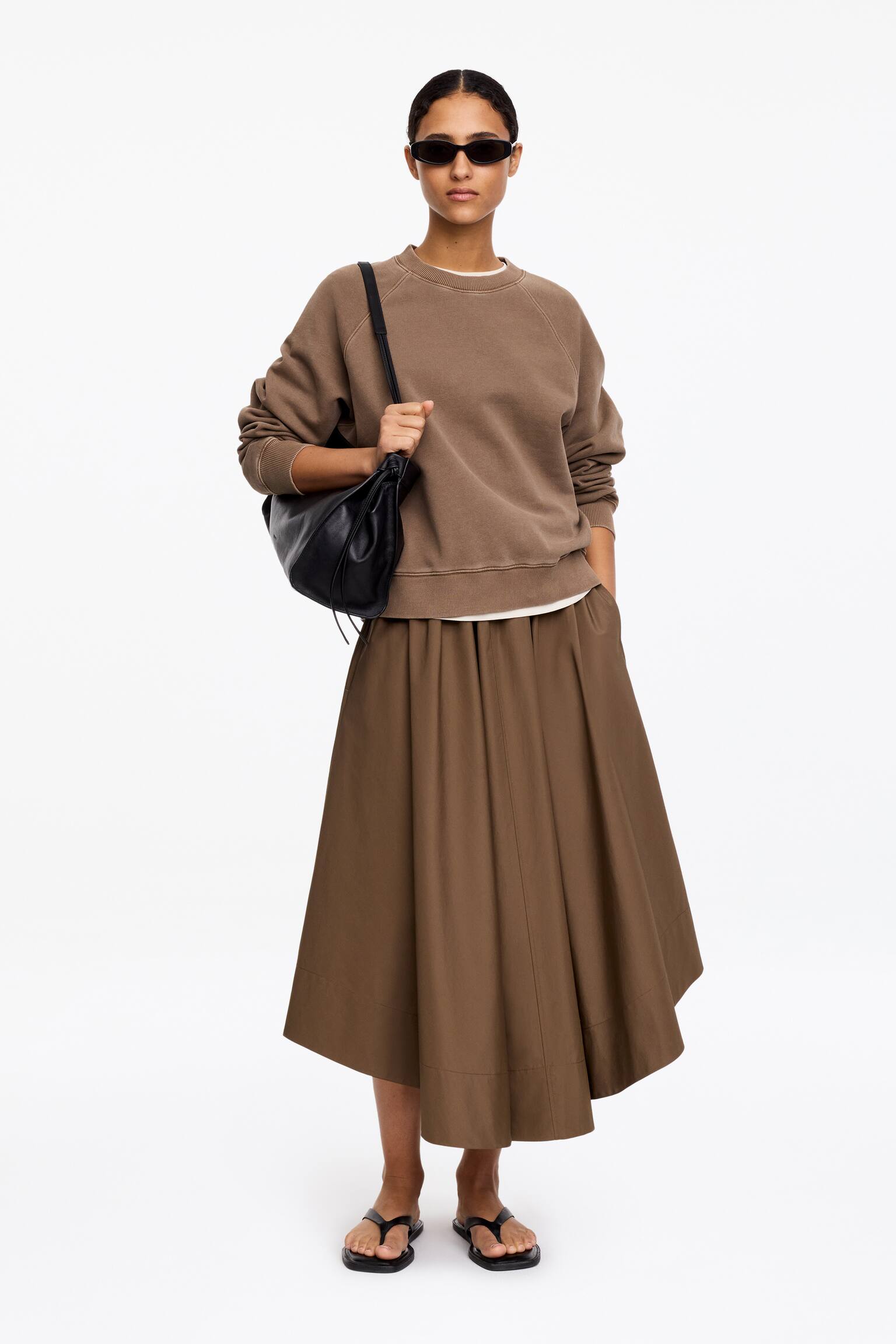 Sweatshirt i frotté - Brun/Pink/Gråmeleret/Blå/Mørkebrun/Lys turkis/Rød - 4