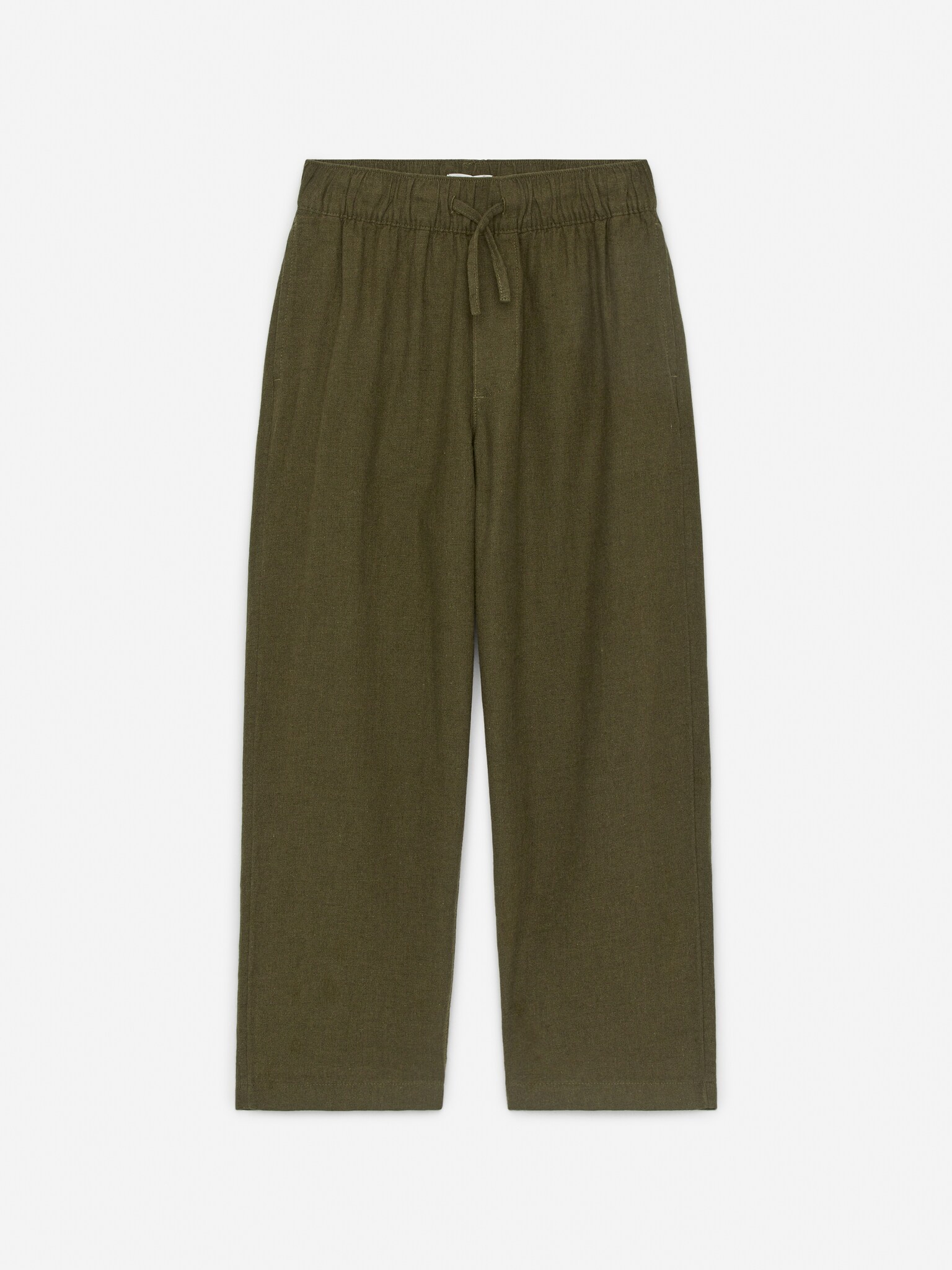 Pantaloni in lino e cotone - Verde kaki/Blu scuro