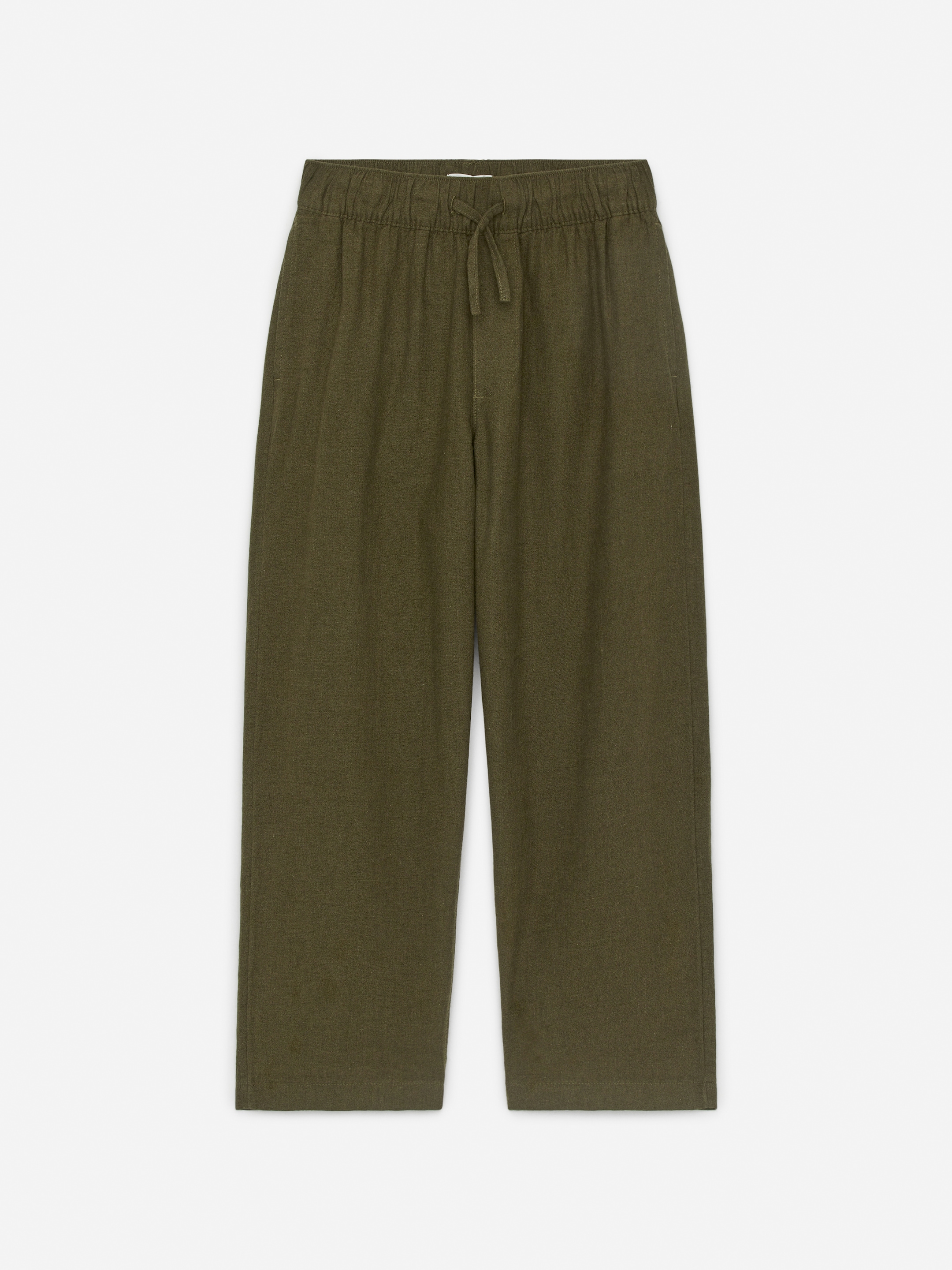 Zobacz większy obraz: Lniano-bawełniane spodnie - Zielony khaki - Dziecko | H&M PL 1
