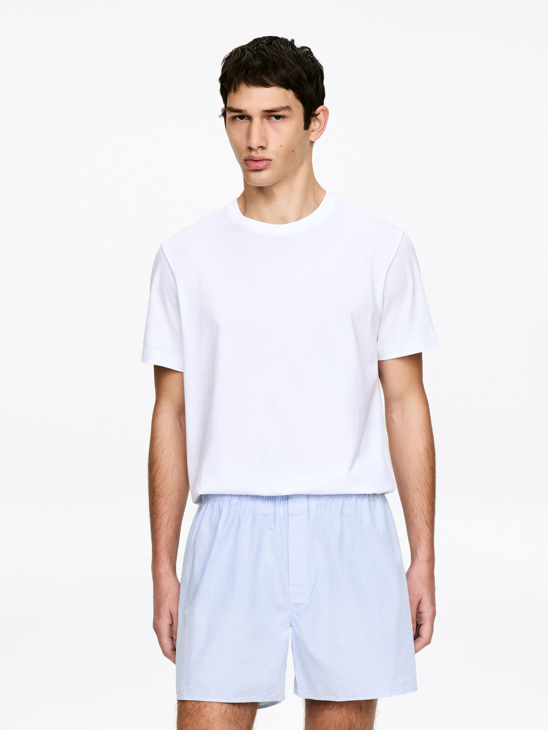 Woven Boxers, Set of 2 - Light Blue/Mini check - Regular fit - Men - StillMedia/Lookbook - 5