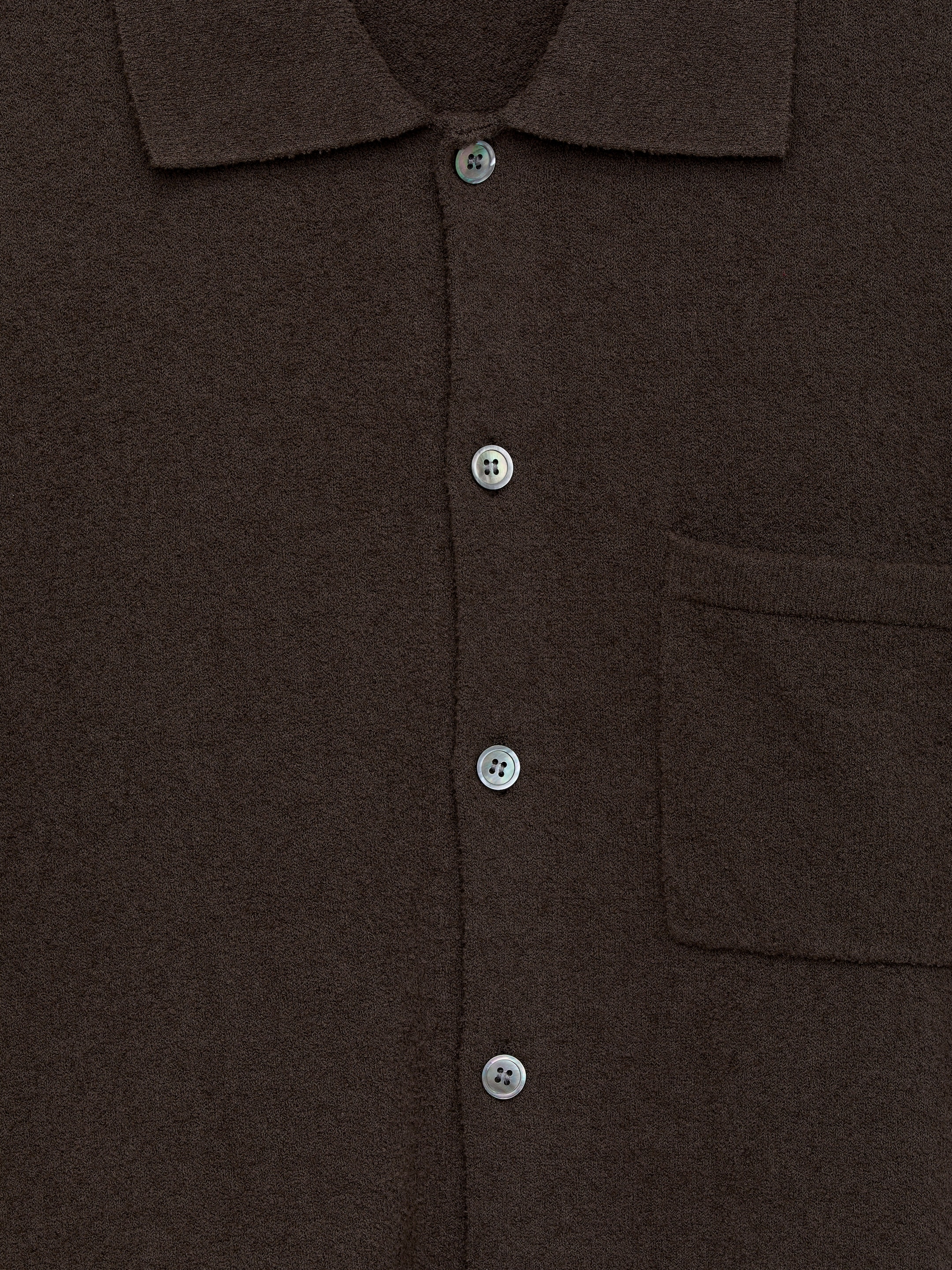 Fine-Knit Polo Shirt - Brown - Loose fit - Men - StillMedia/DescriptiveDetail - 1