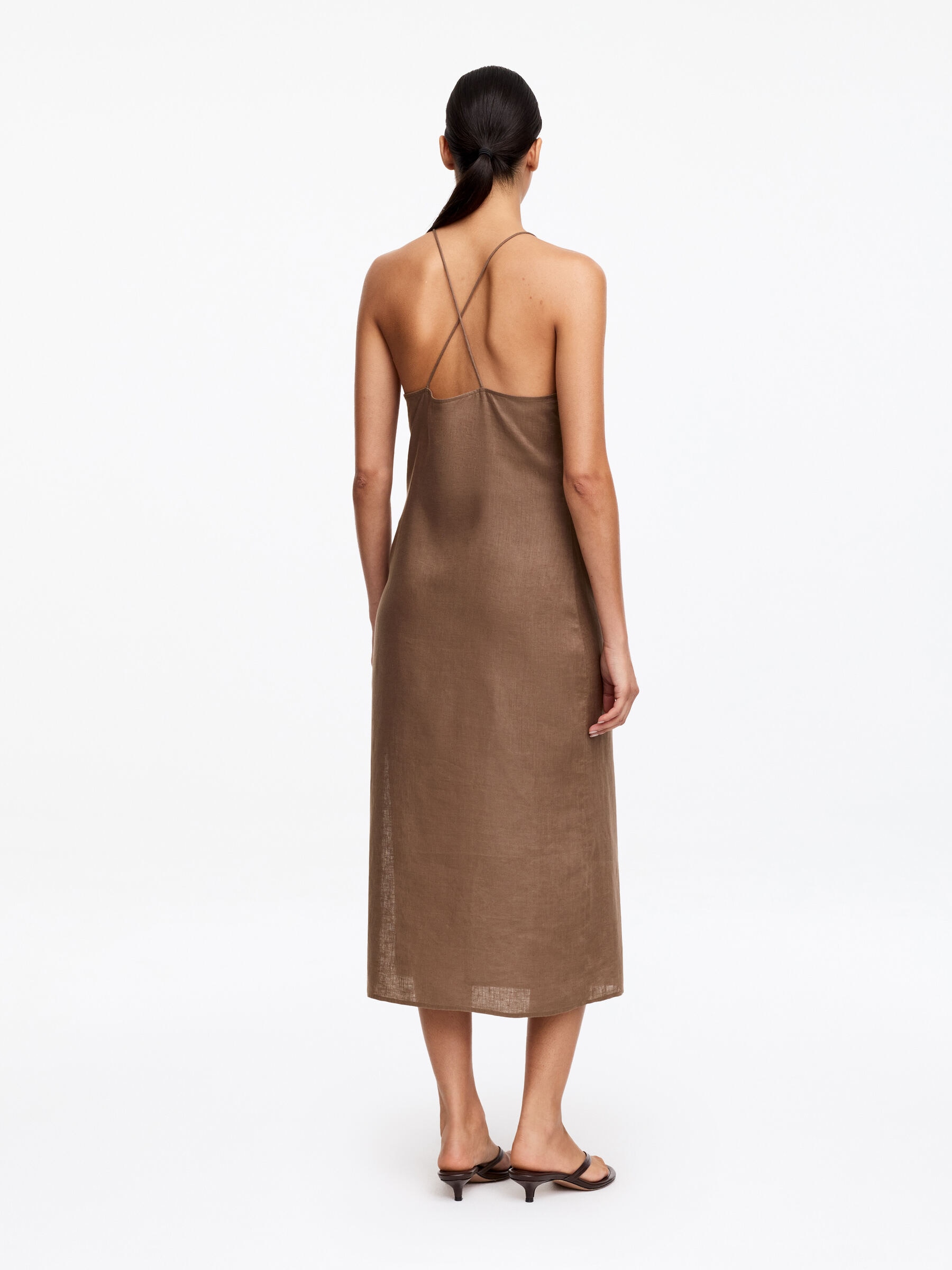 Linen Midi Dress - Mole - Slim fit - Women - StillMedia/Lookbook - 3
