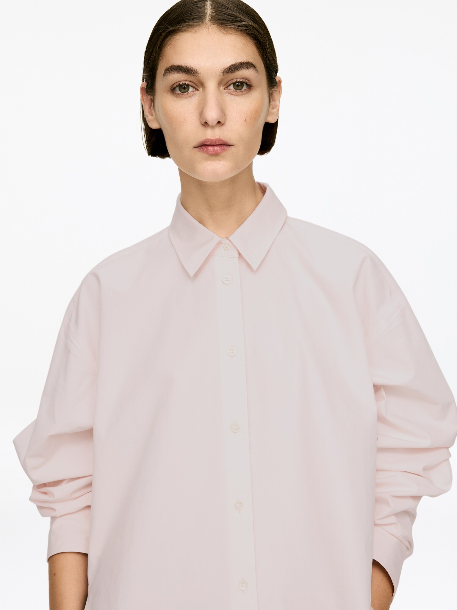 Chemise avec fente incurvée - Rose clair - 5