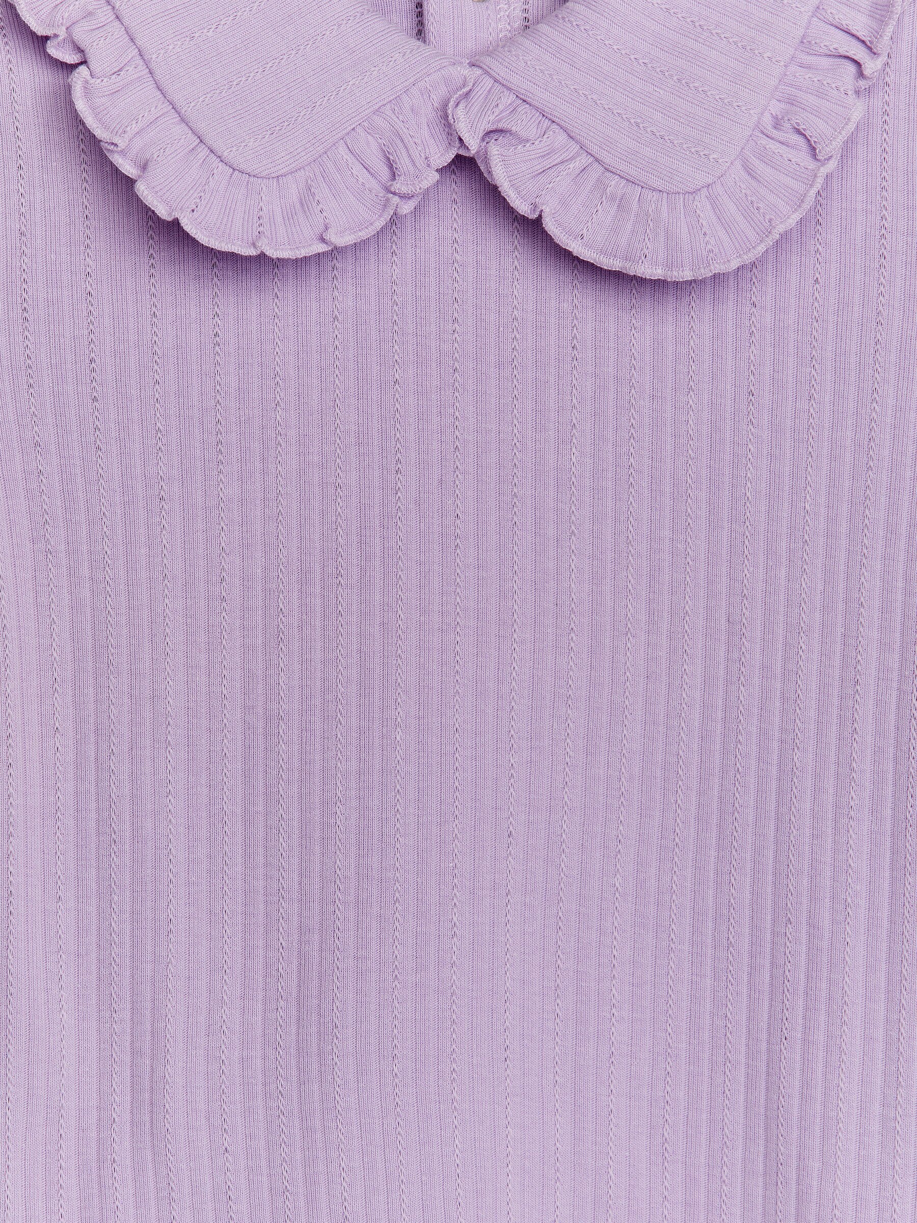 Pointelle-Oberteil mit Rüschenkragen - Lila - Regular Fit - Kinder - StillMedia/DescriptiveDetail - 3