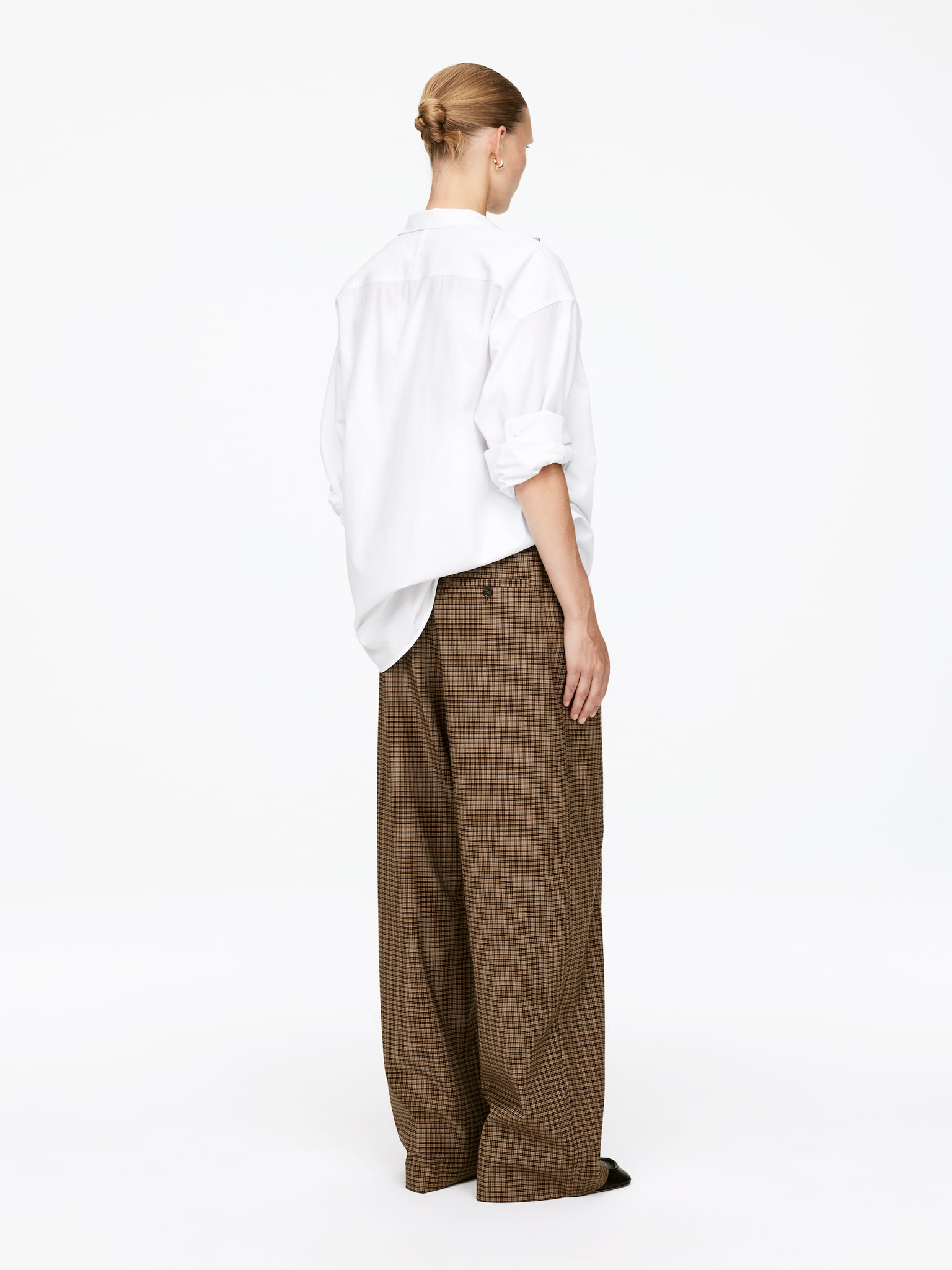 Elastic Waist Trousers - Brown - 5
