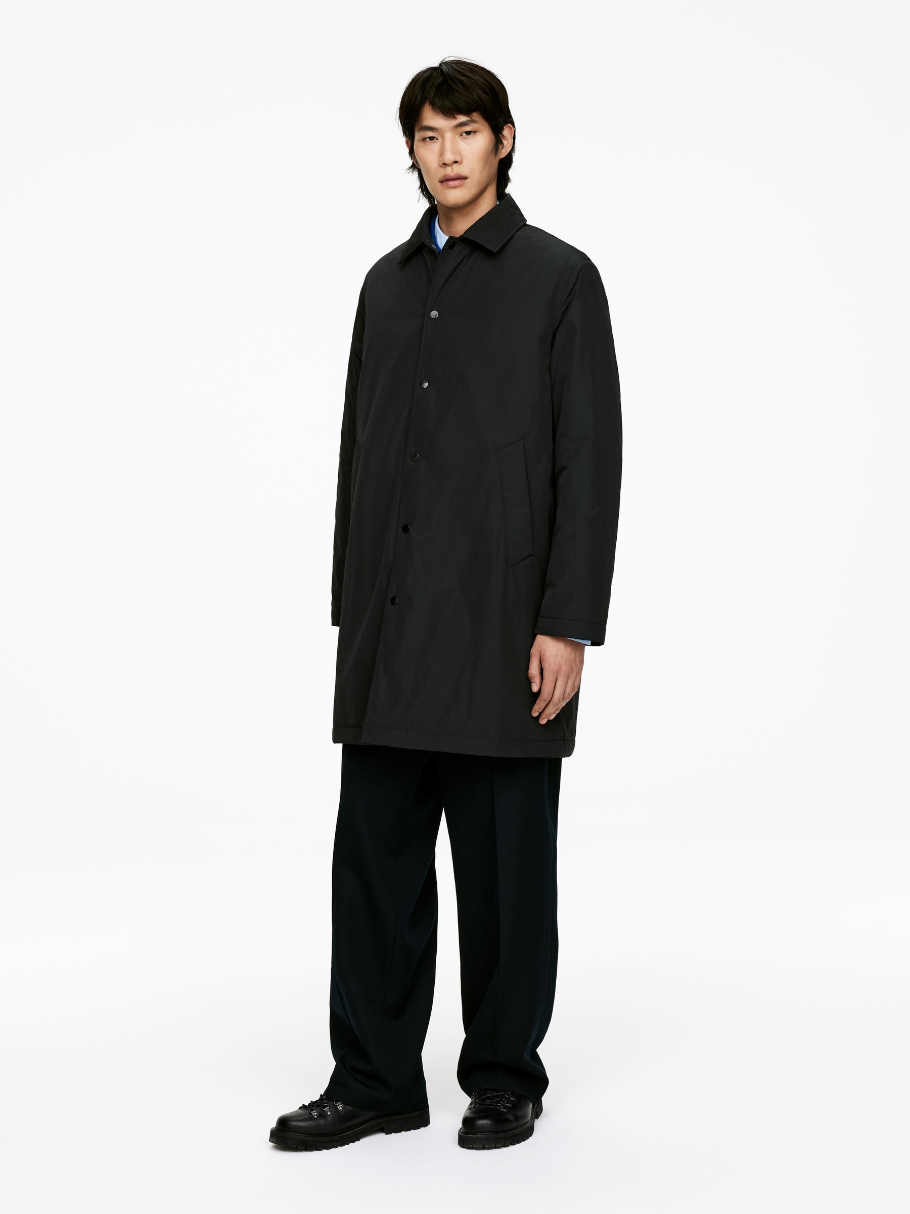 Light Padded Car Coat - Black - Regular fit - Men - StillMedia/Lookbook - 7
