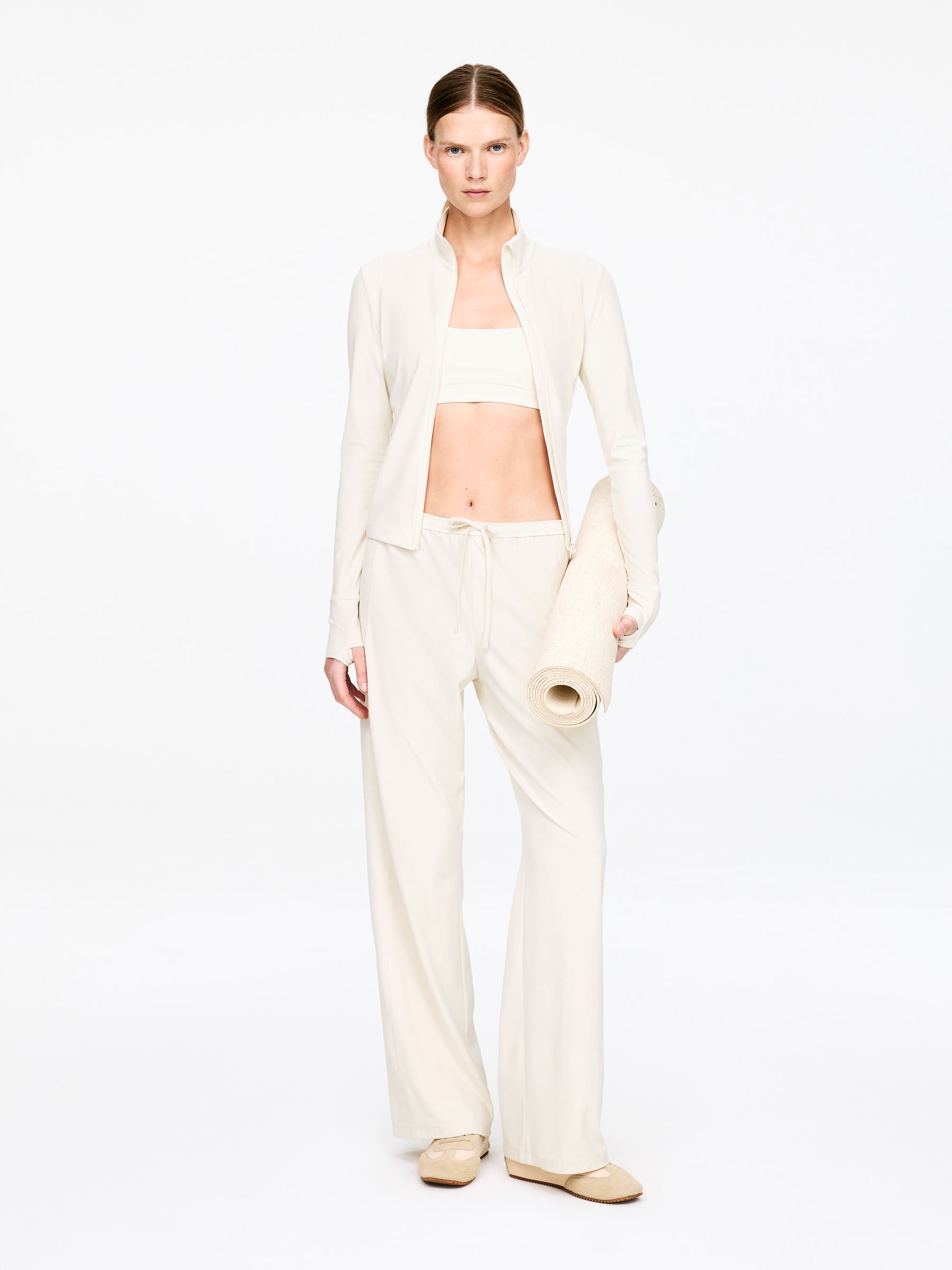 Wide Sports Trousers-#E9E2D6-17920