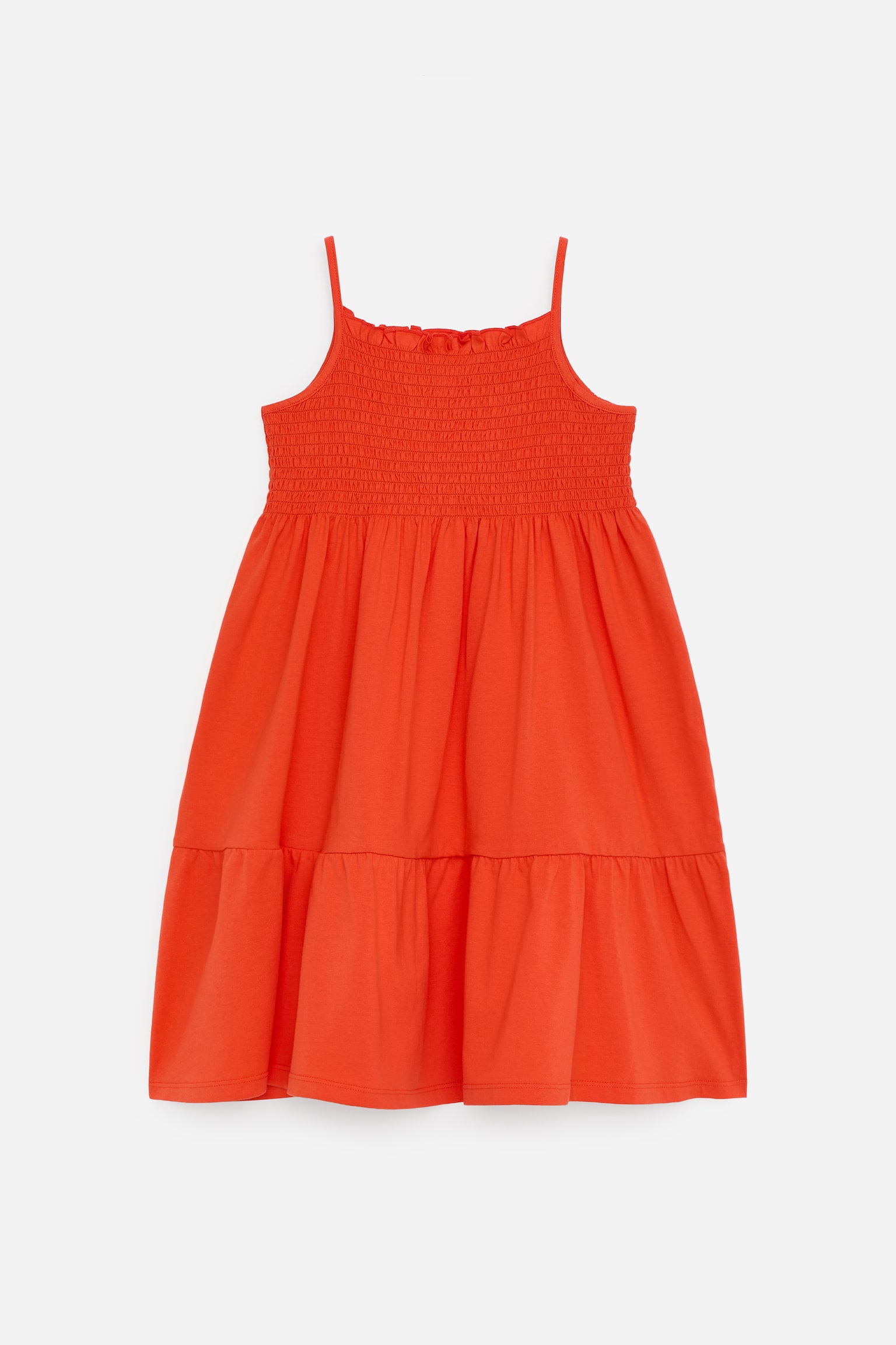 Jersey Smock Dress-Bright Red - 1