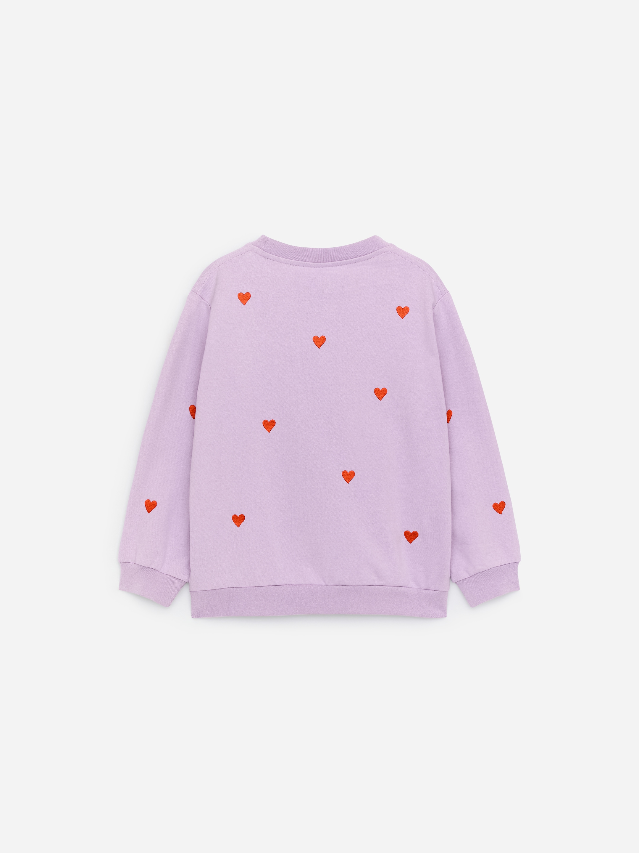 Terry Sweatshirt - Lilac/Red Hearts - Relaxed fit - Children - StillMedia/DescriptiveStillLife - 1