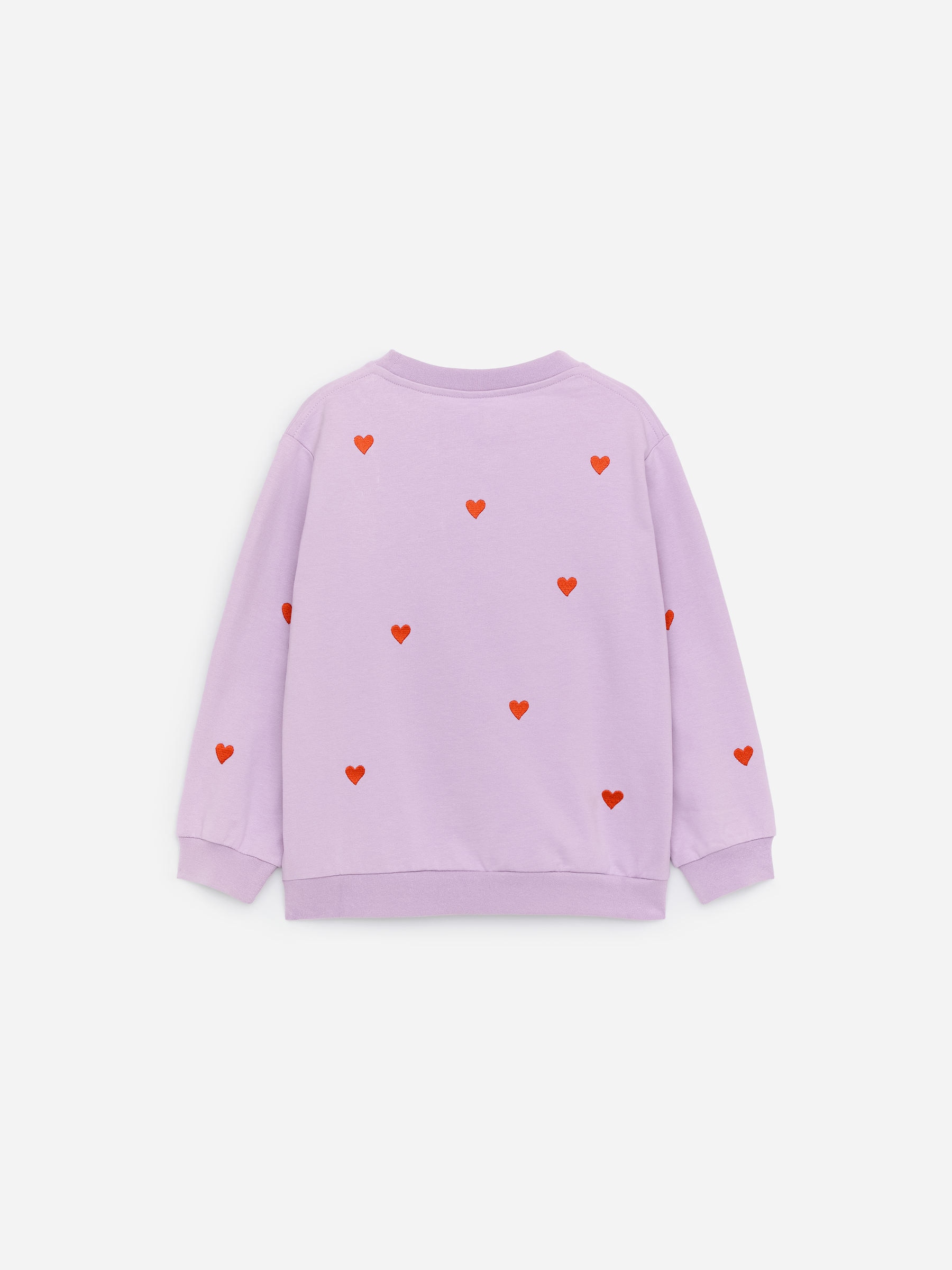 Terry Sweatshirt - Lilac/Red Hearts - Relaxed fit - Children - StillMedia/DescriptiveStillLife - 1