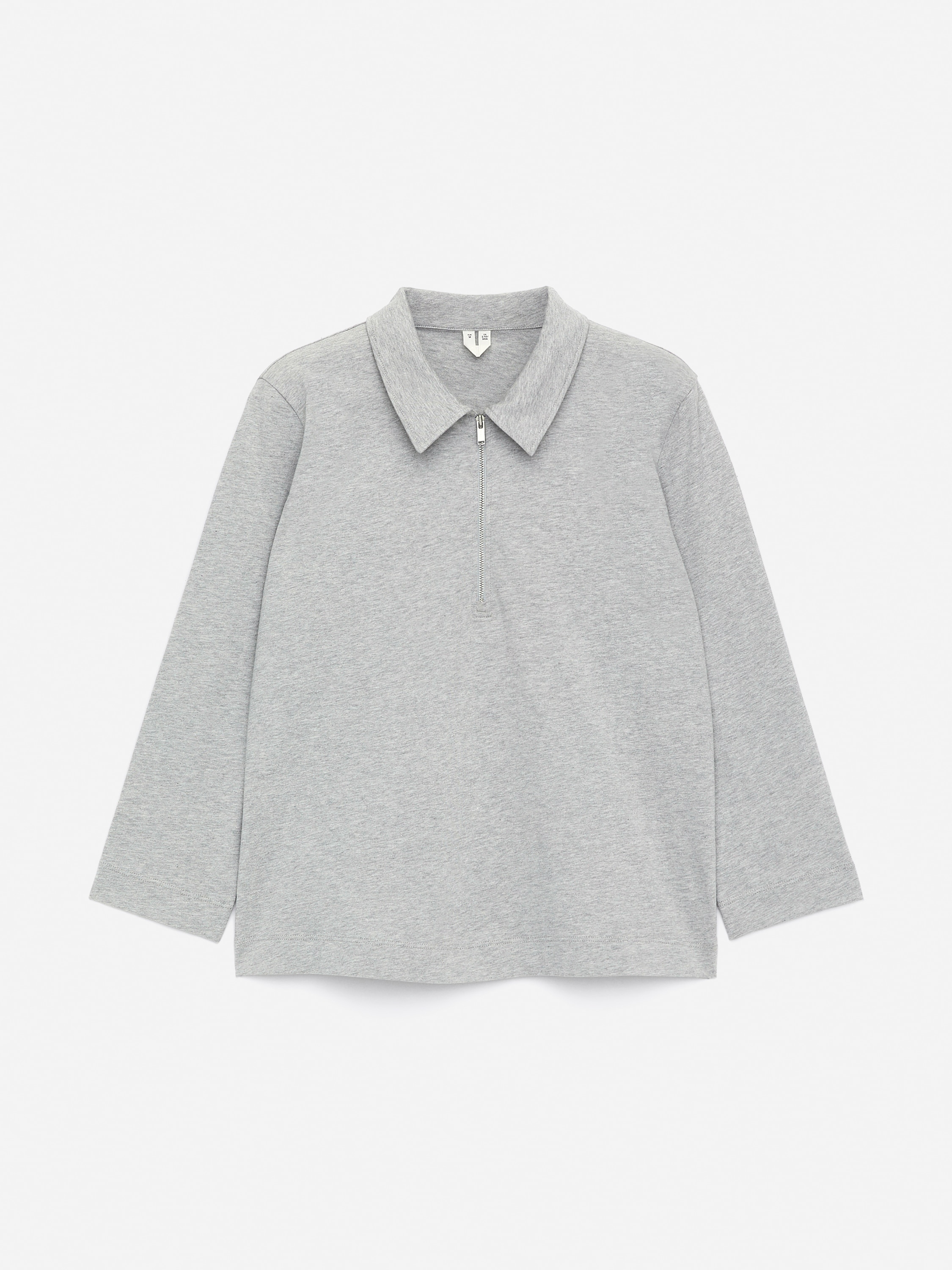 Top s polovičním zipem - Šedý melír/Černá