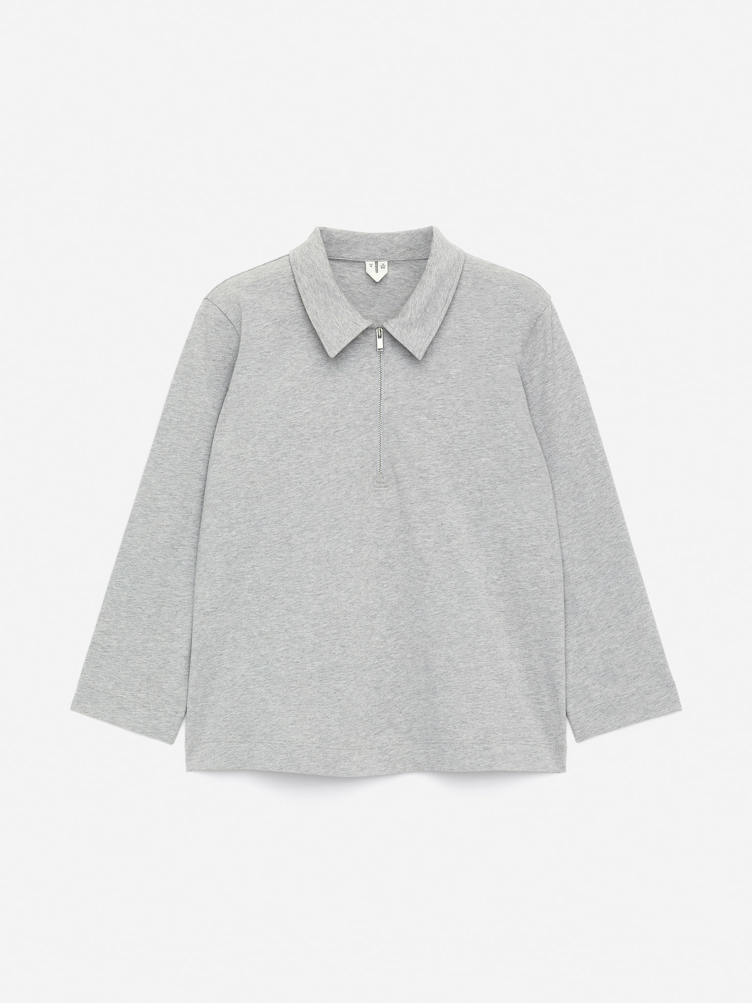 Half-Zip Top - Grey Melange/Black - 2