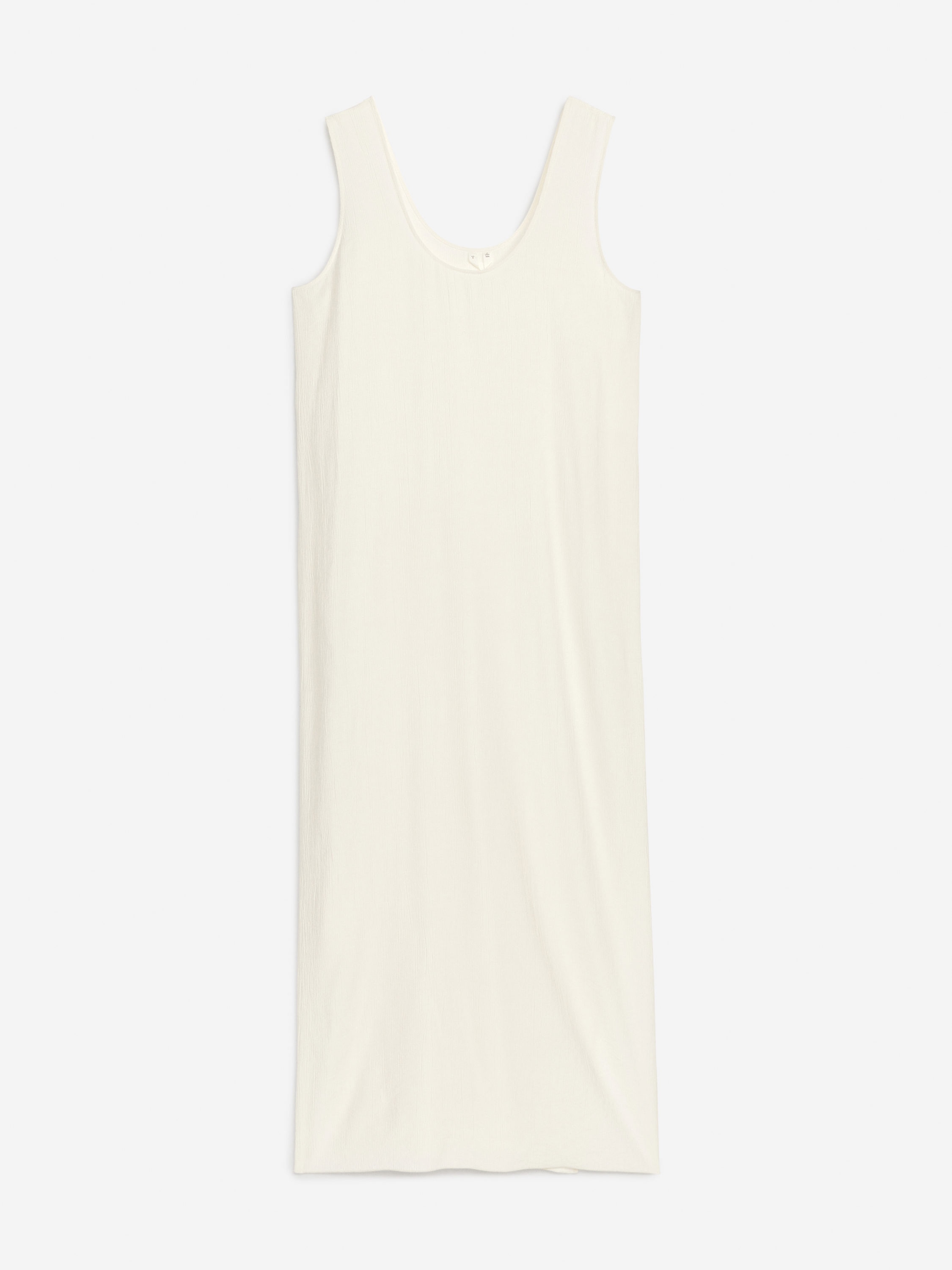 Long Crinkle Dress-White-7182