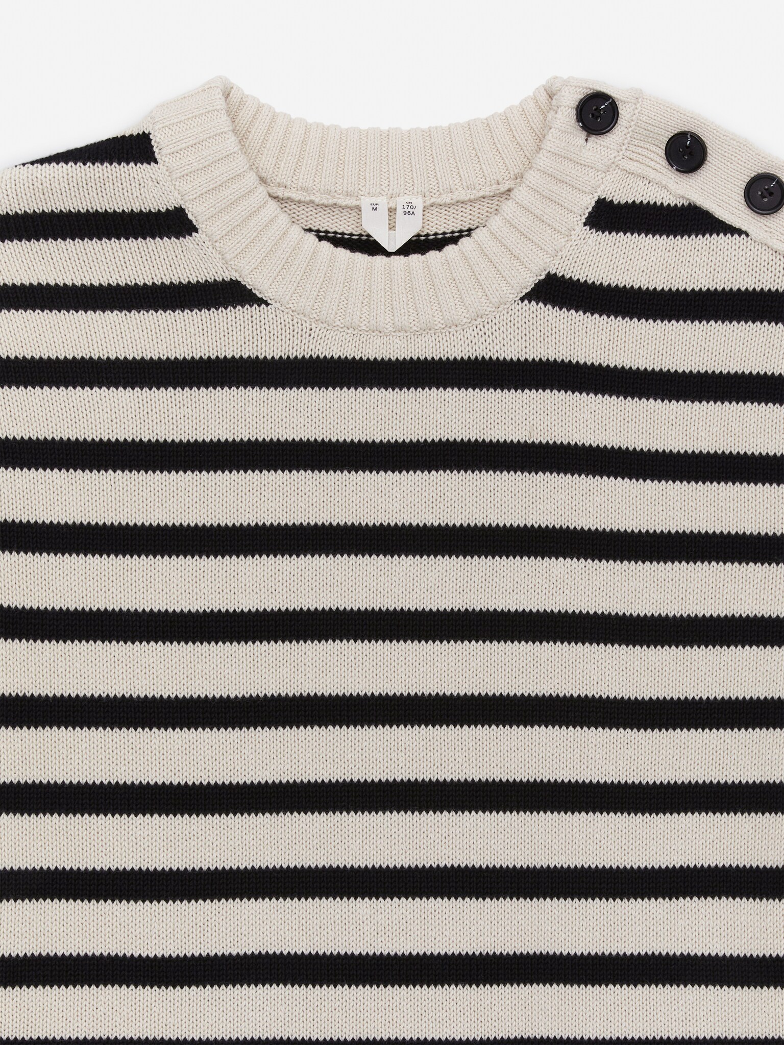 Плетена памучна рокля - Off White/Black - 2