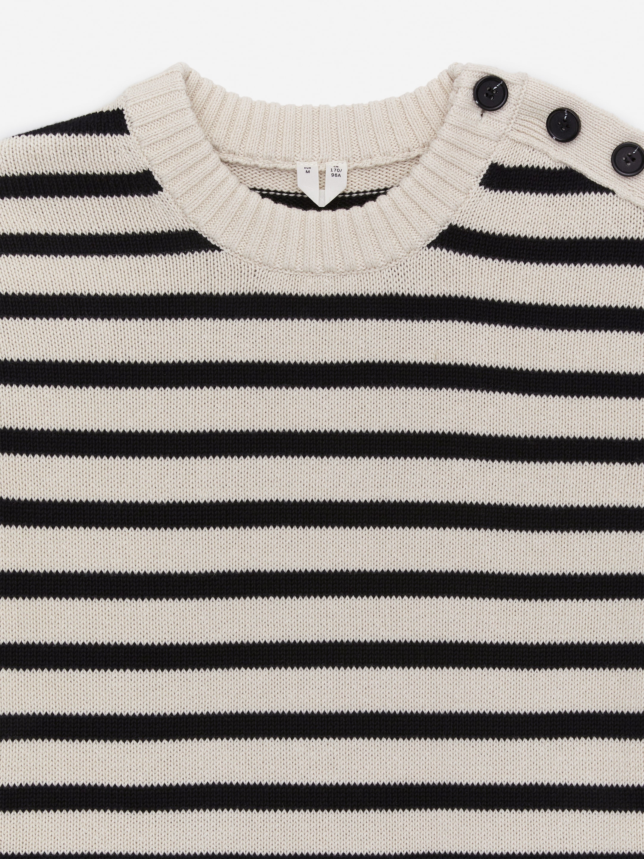 Visualizza immagine più grande: Abito in cotone con lavorazione a maglia - Bianco sporco/Nero - DONNA | H&M IT 2