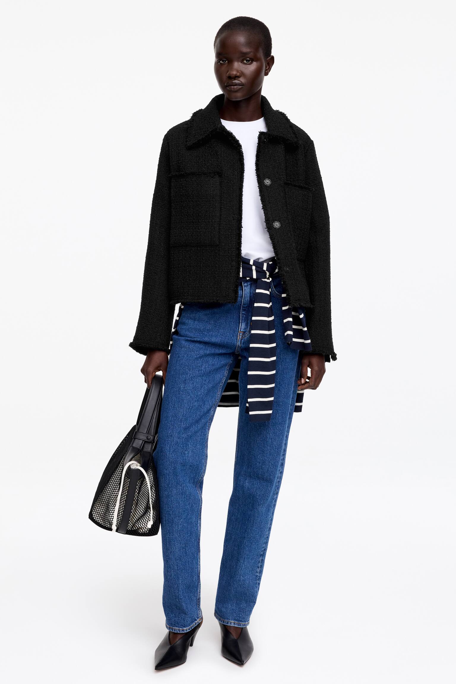 Jacka i bouclé - Svart - 3